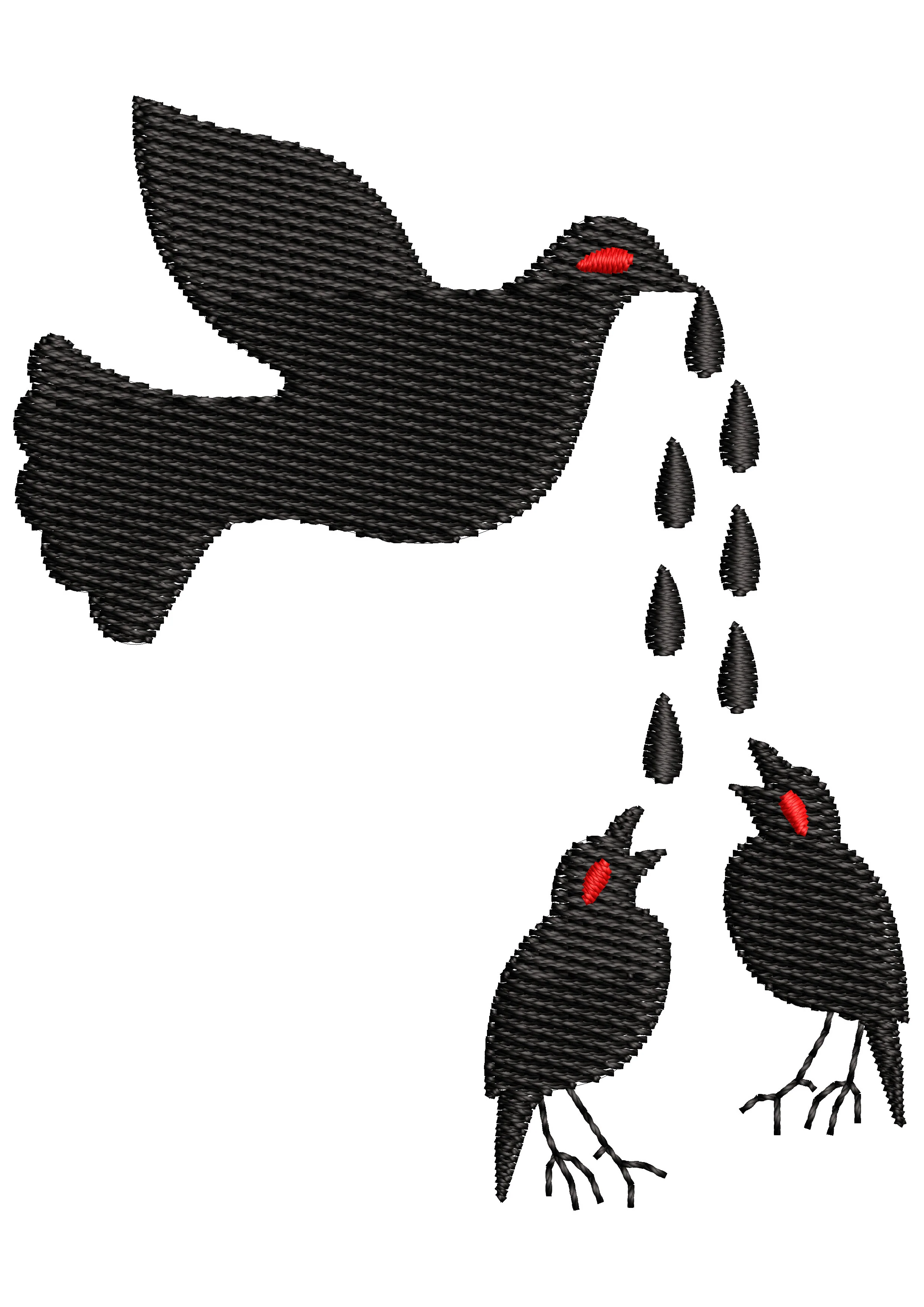Mother Feeding Embroidery Design