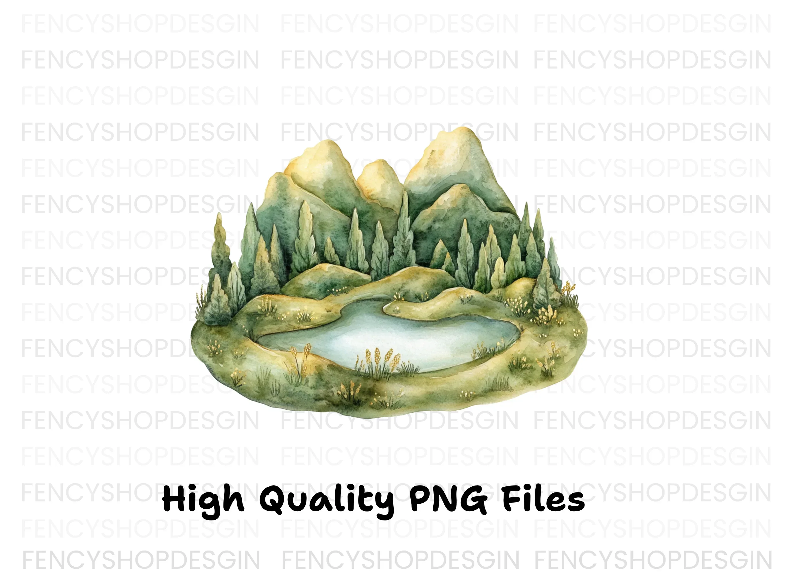 Mountain Lake Forest Clipart Bundle - Image 3