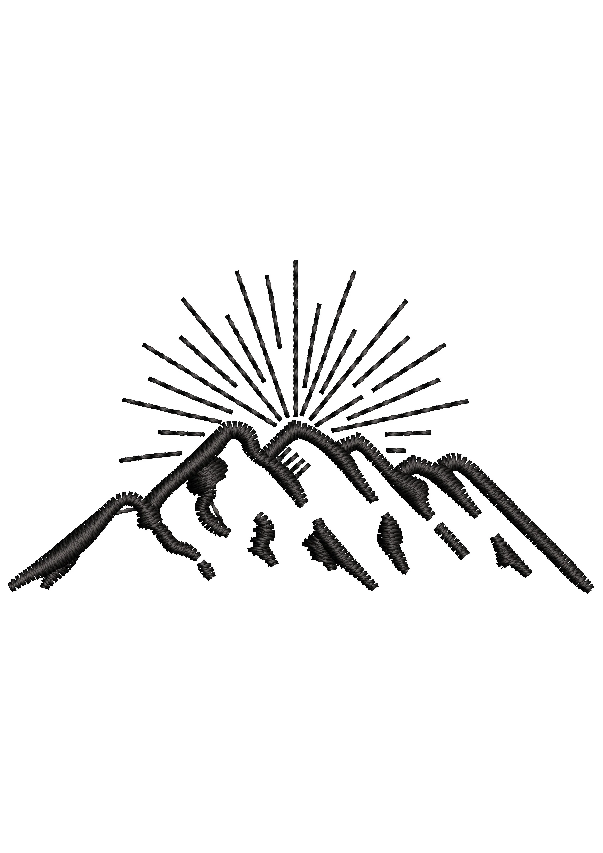 Mountain Sun Embroidery Design