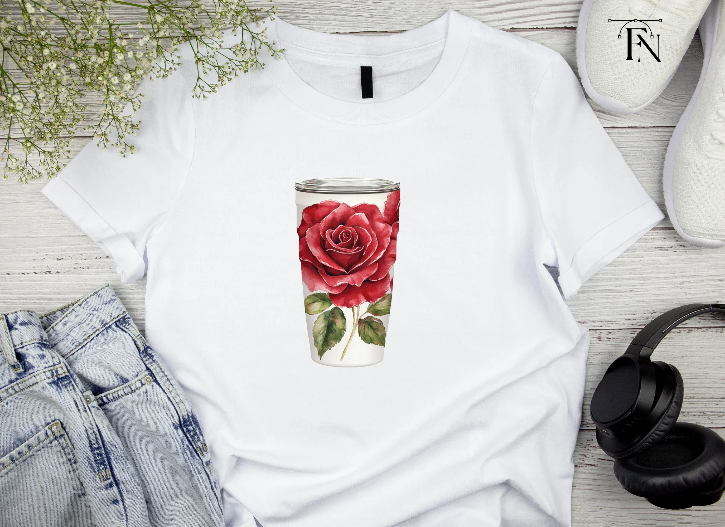 Multiple Red Roses Tumbler Clipart Bundle - Image 3