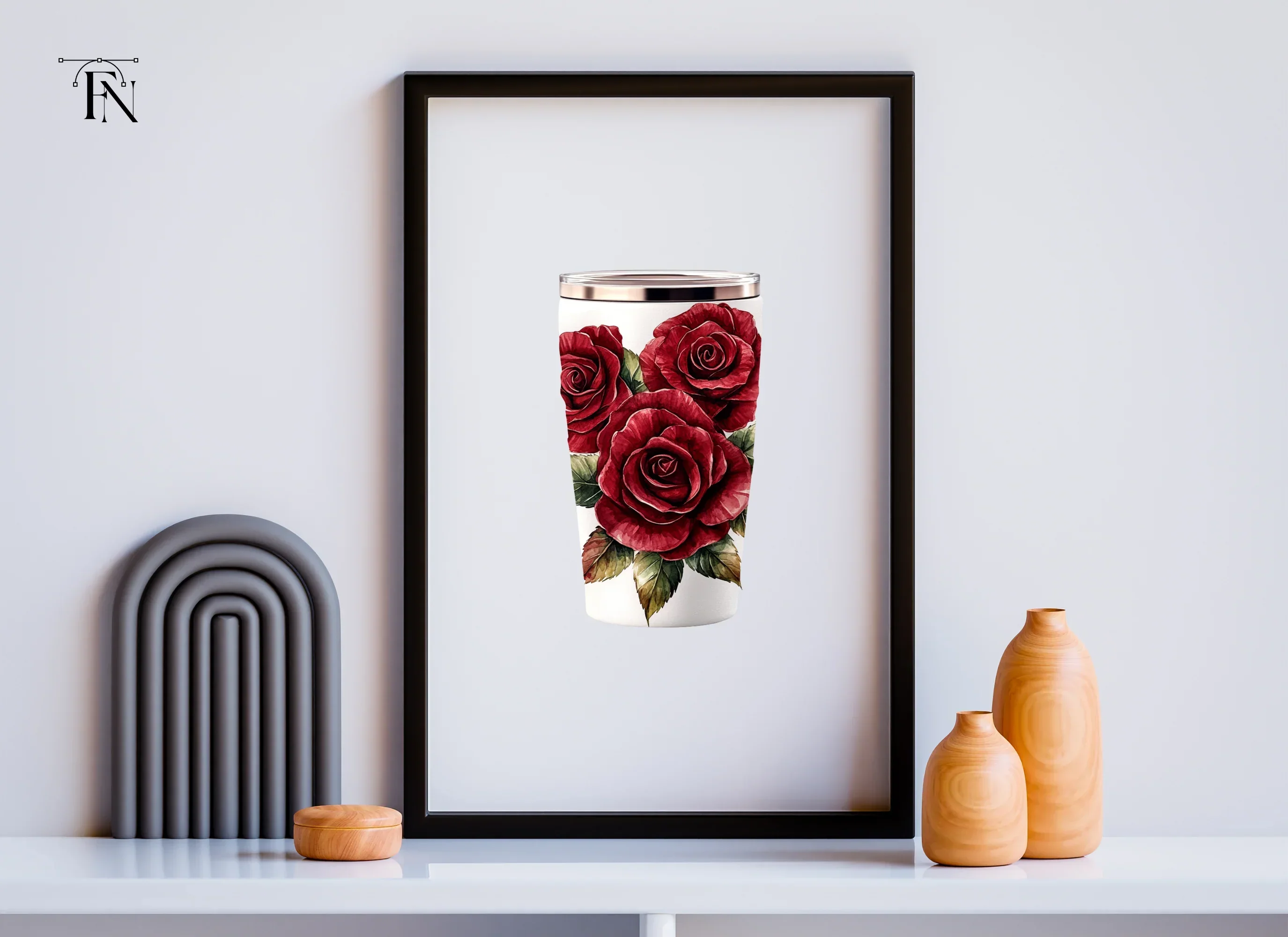 Multiple Red Roses Tumbler Clipart Bundle - Image 5