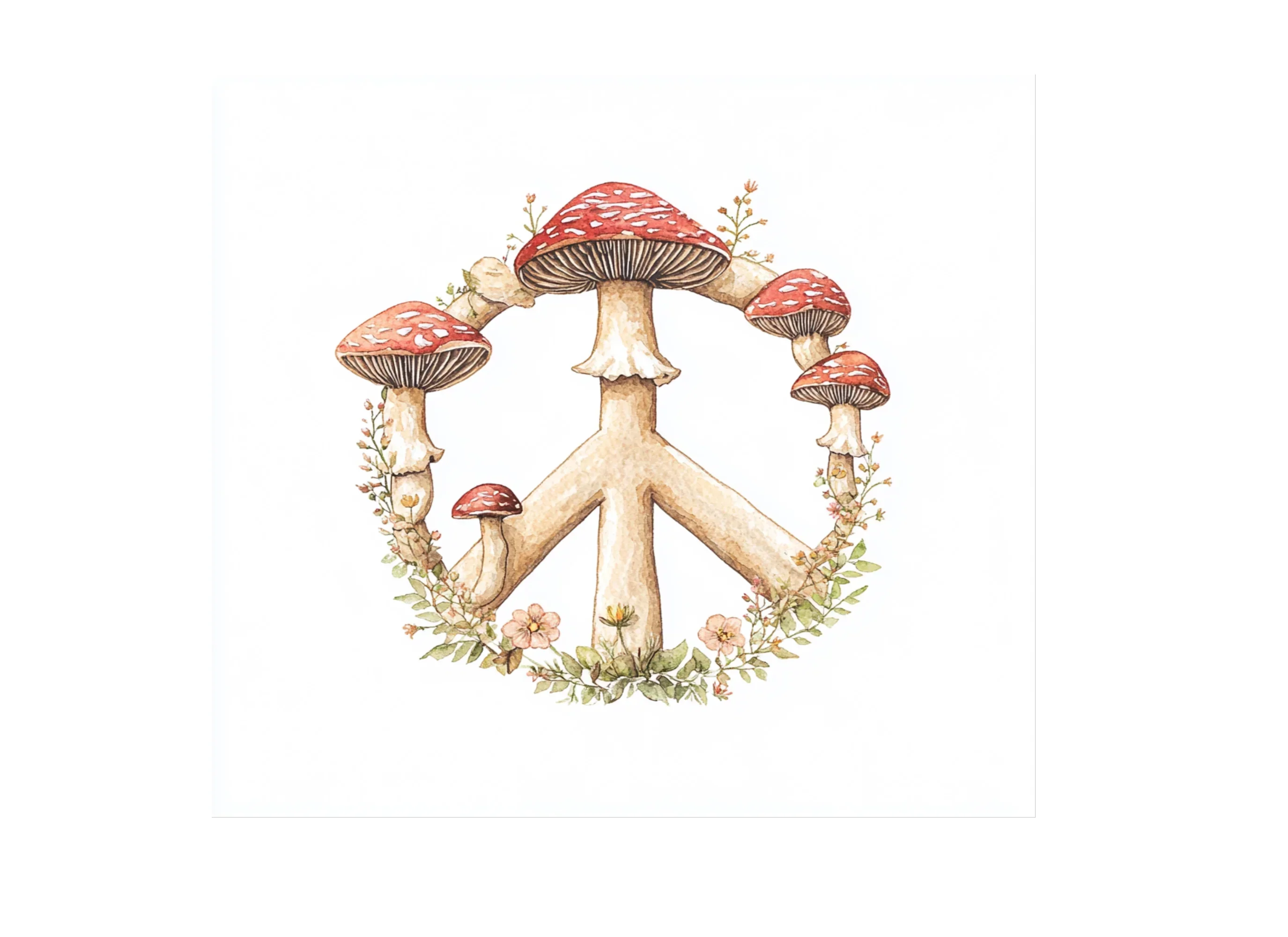 Mushroom Peace Sign Clipart Bundle - Image 2