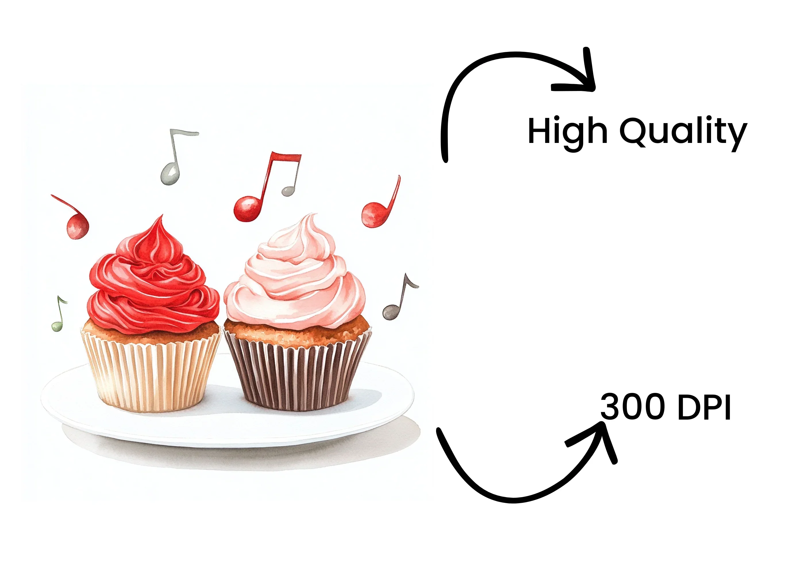 Musical Cupcakes Clipart Bundle - Image 4
