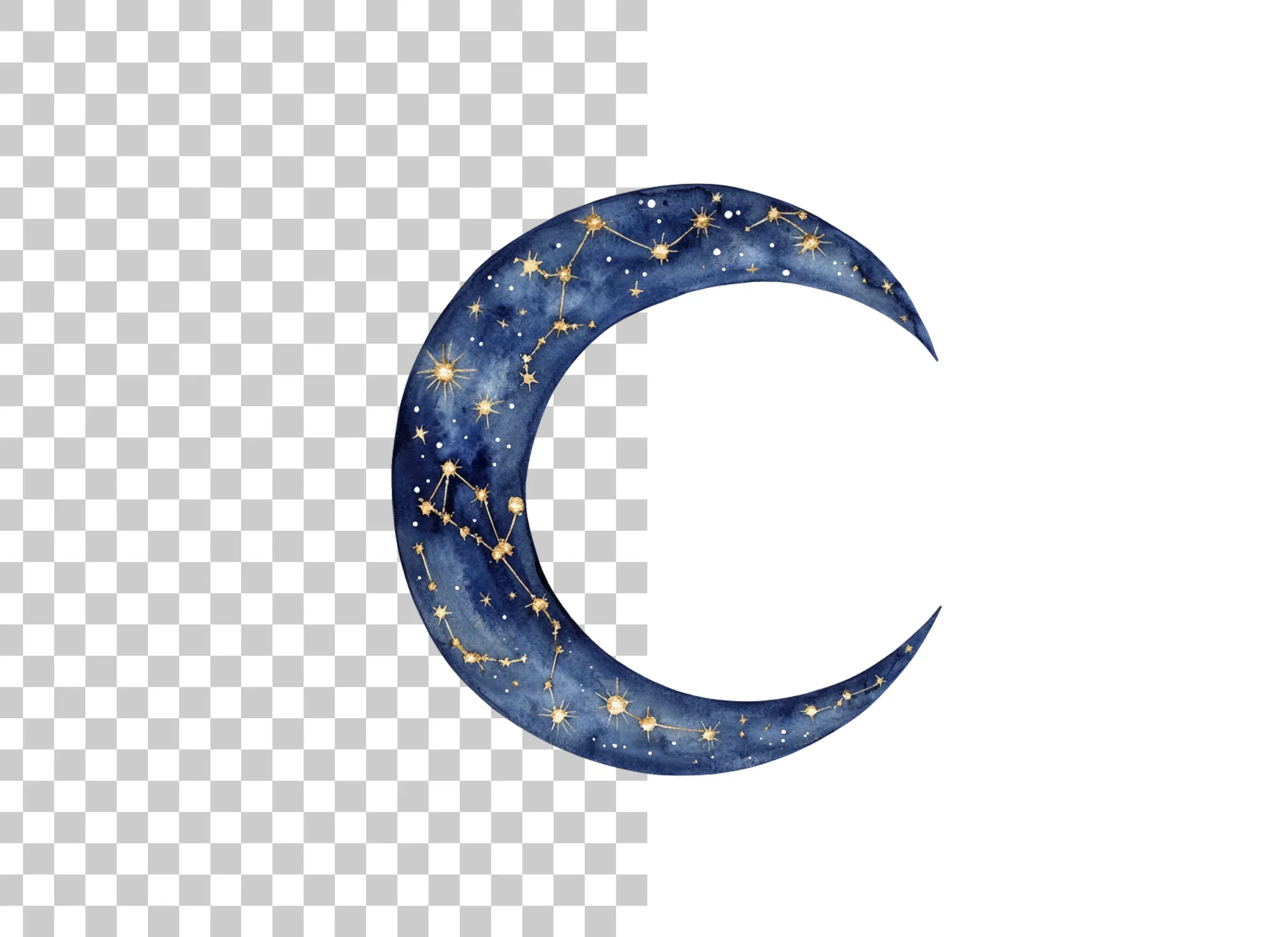 Mystical Blue Moon Constellation Clipart Bundle - Image 2