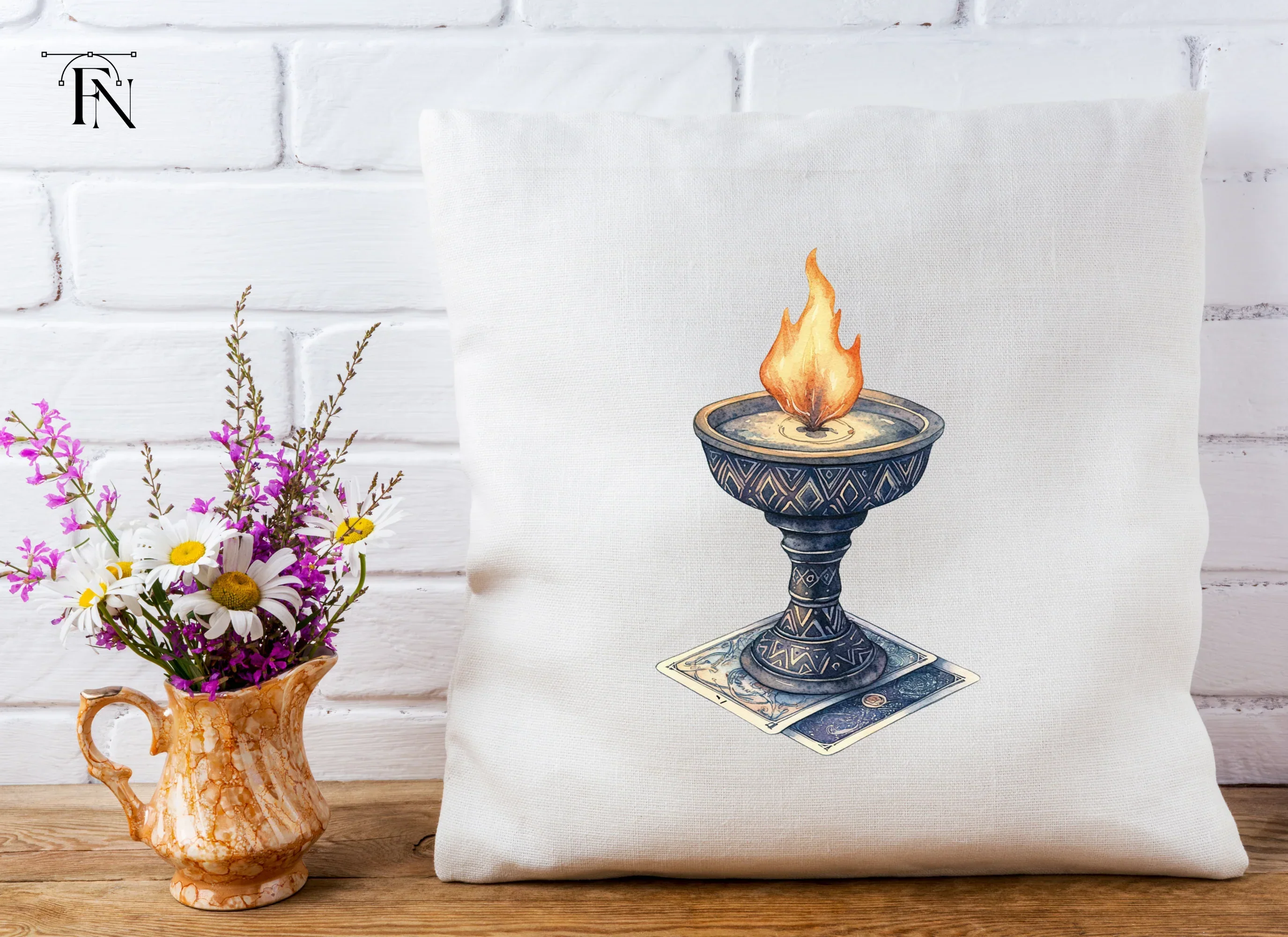 Mystical Fire Chalice with Tarot Cards Clipart Bundle - Image 5
