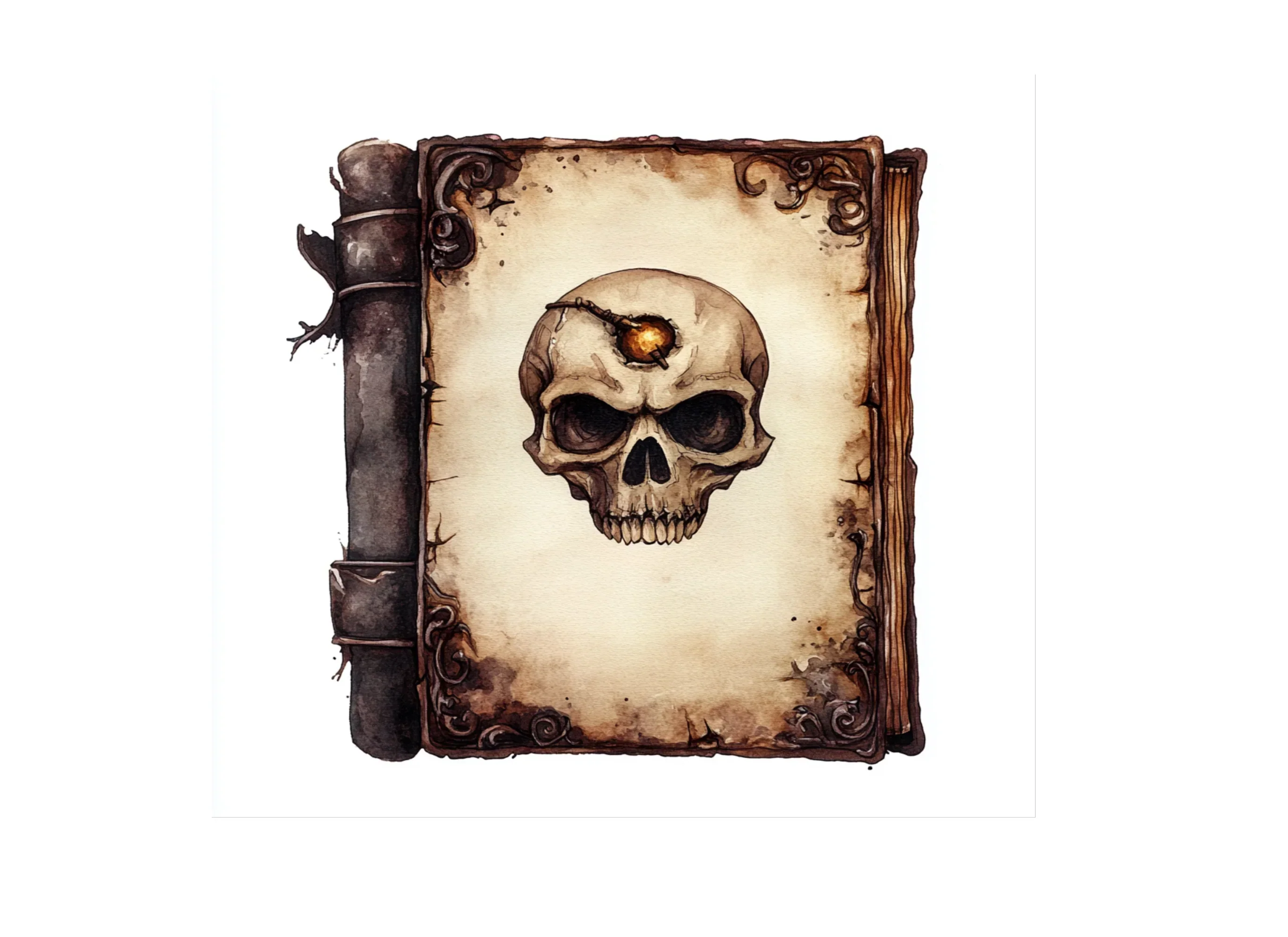 Mystical Skull Grimoire Clipart Bundle - Image 3