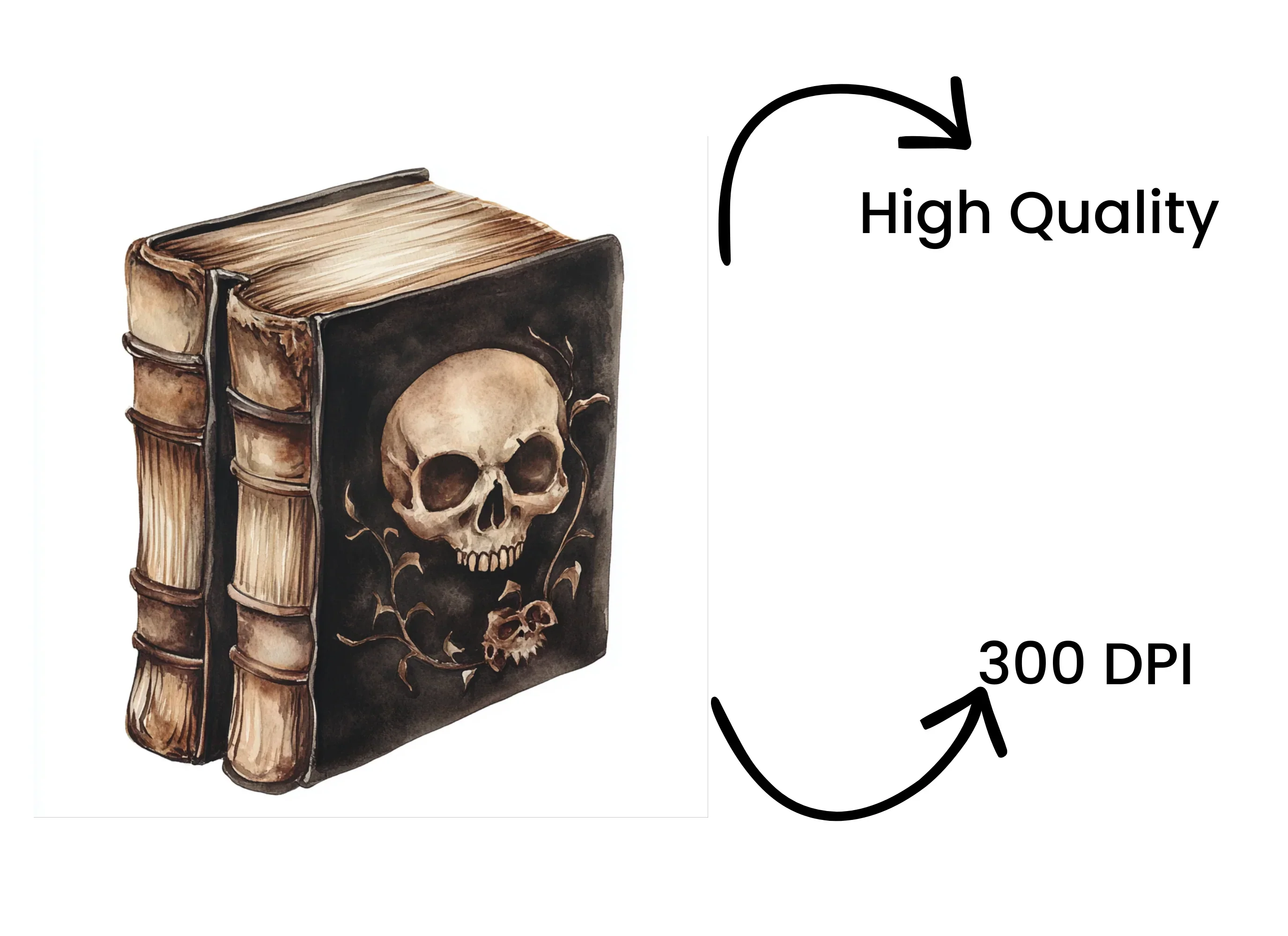Mystical Skull Grimoire Clipart Bundle - Image 4