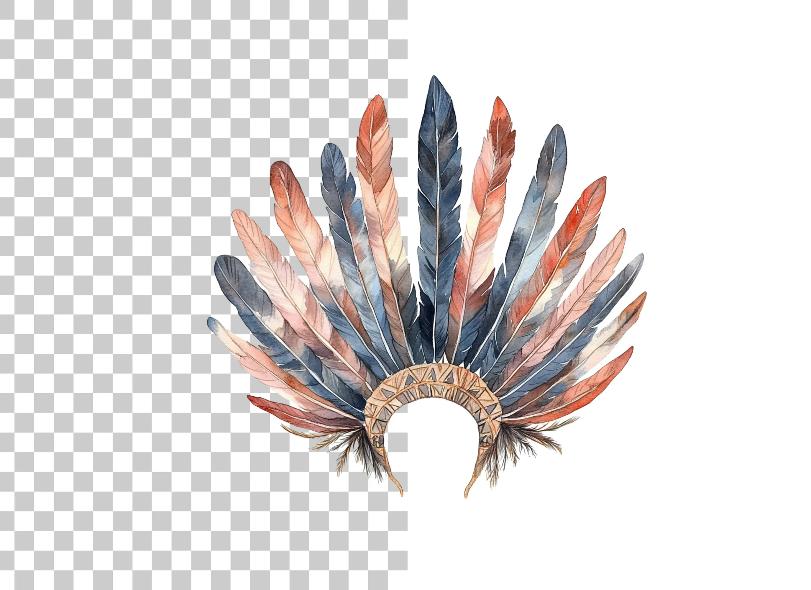 Native American Headdress Clipart Bundle - Image 3
