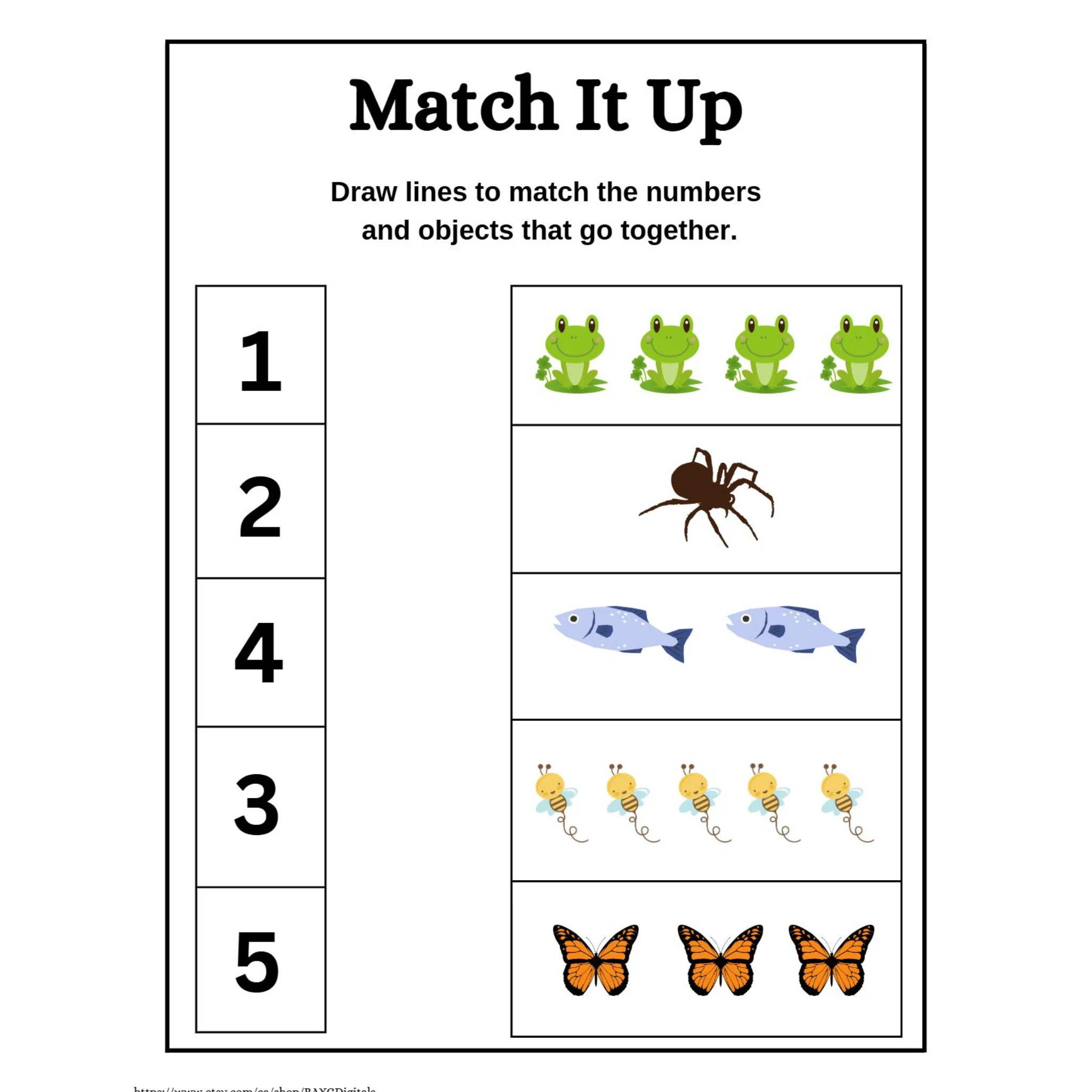 Number Matching Objects Counting Worksheet - Image 3