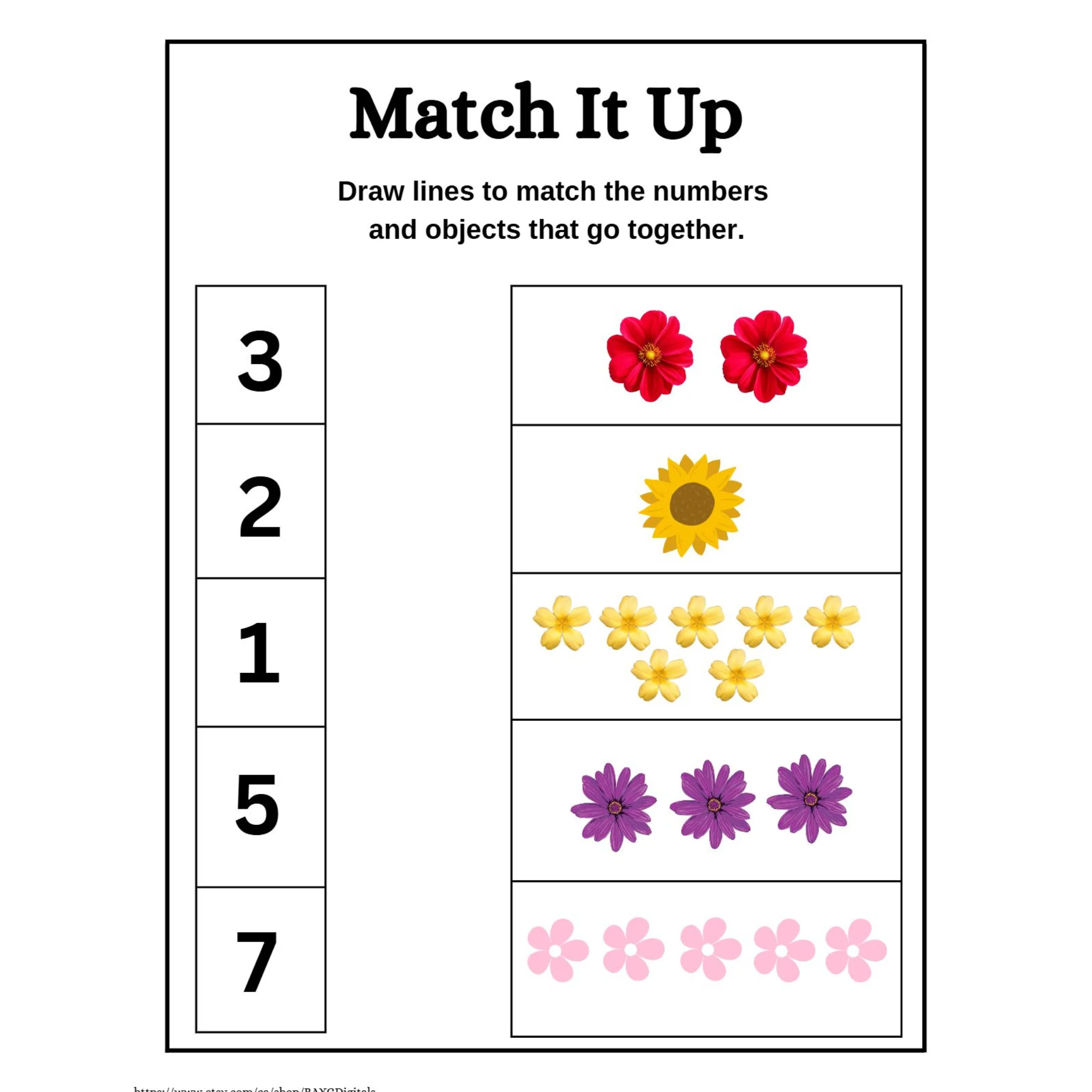 Number Matching Objects Counting Worksheet - Image 4