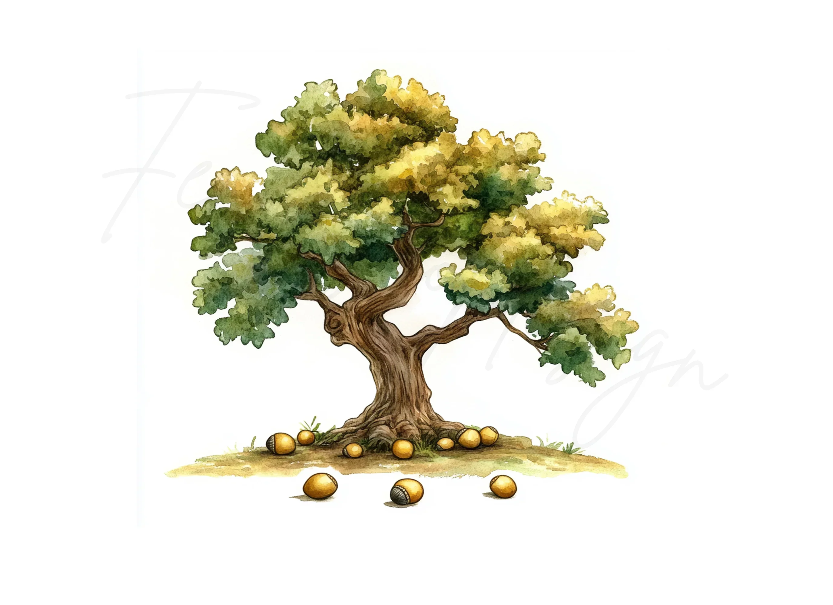 Oak Tree Clipart Bundle - Image 3