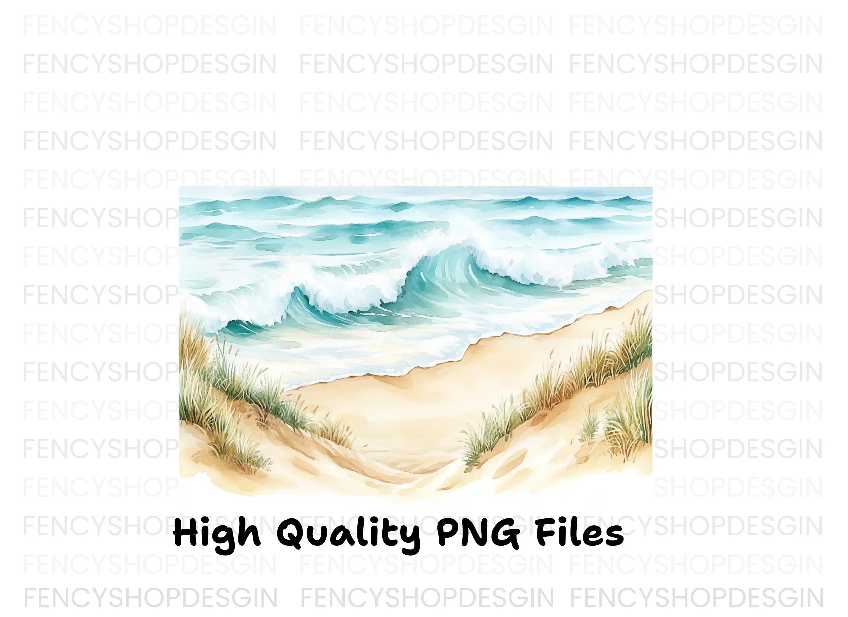 Ocean Beach Waves Clipart Bundle - Image 3