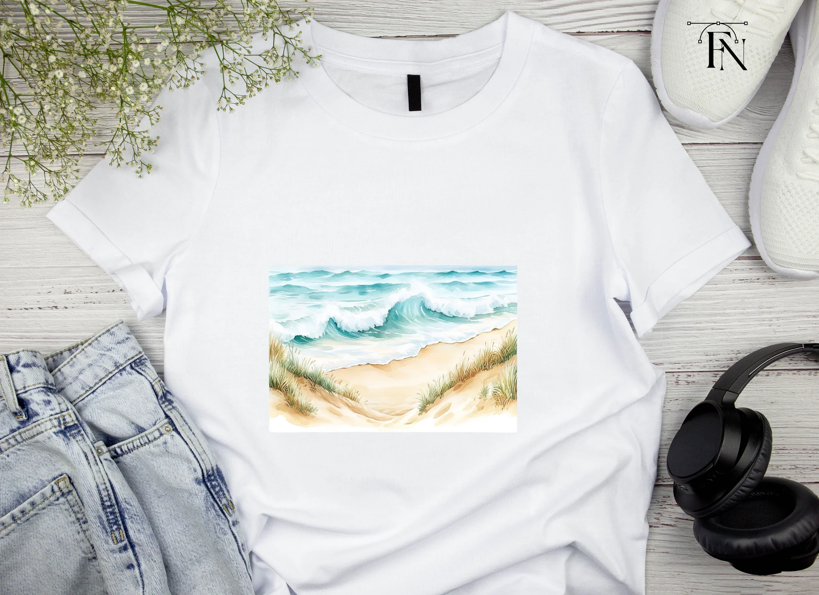 Ocean Beach Waves Clipart Bundle - Image 4