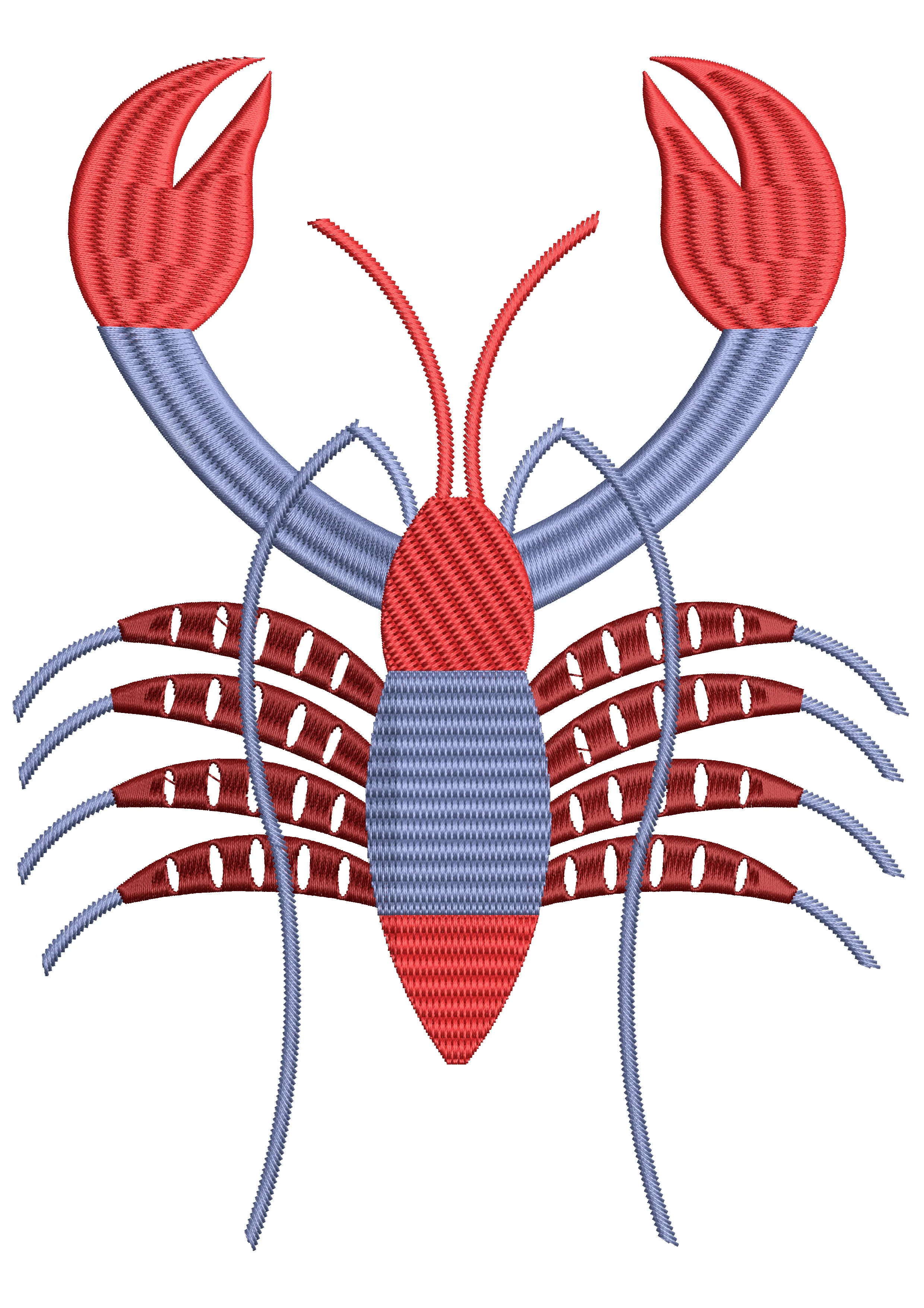 Ocean Crab Embroidery Design