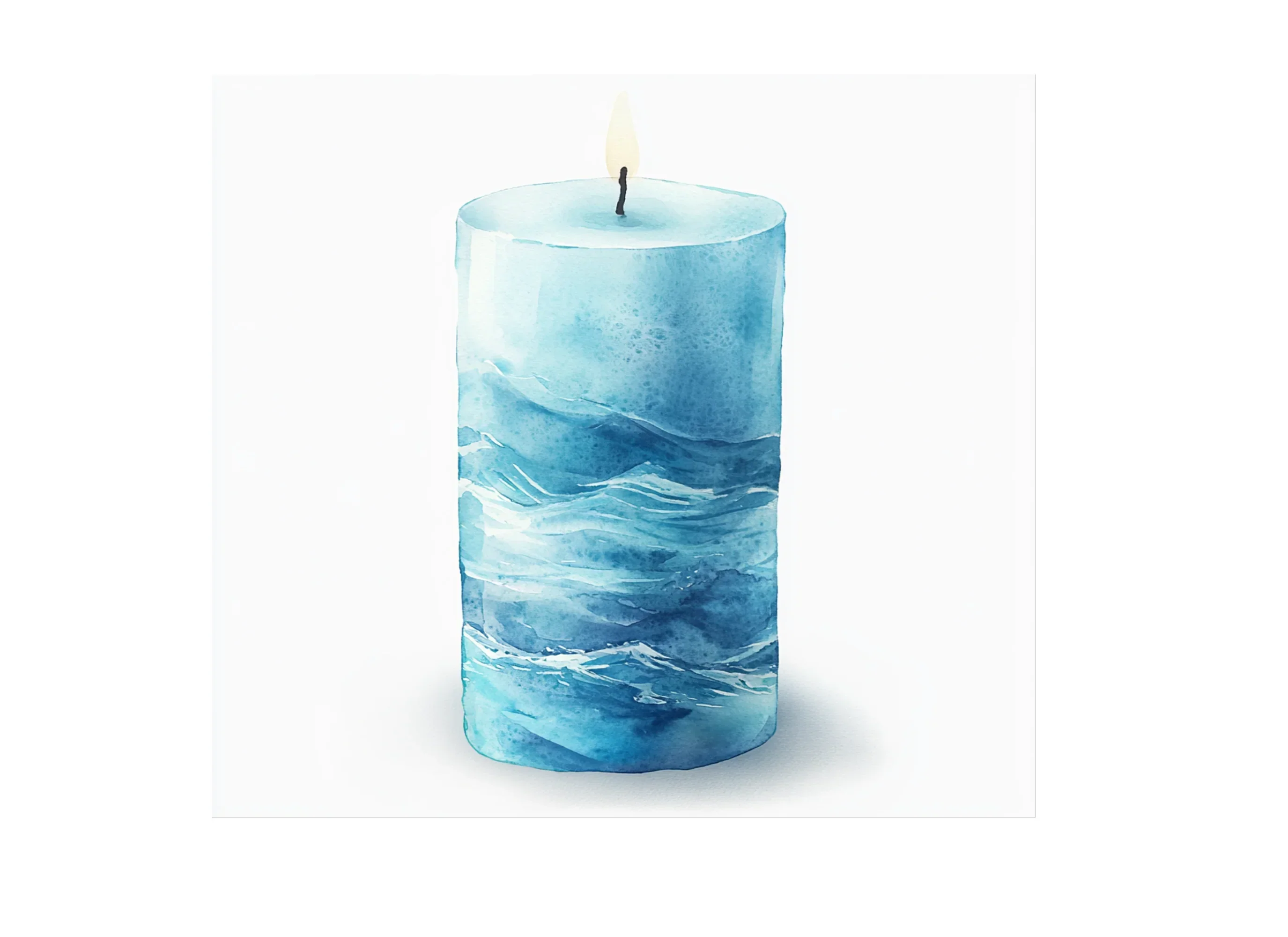 Ocean Wave Blue Candle Clipart Bundle - Image 3