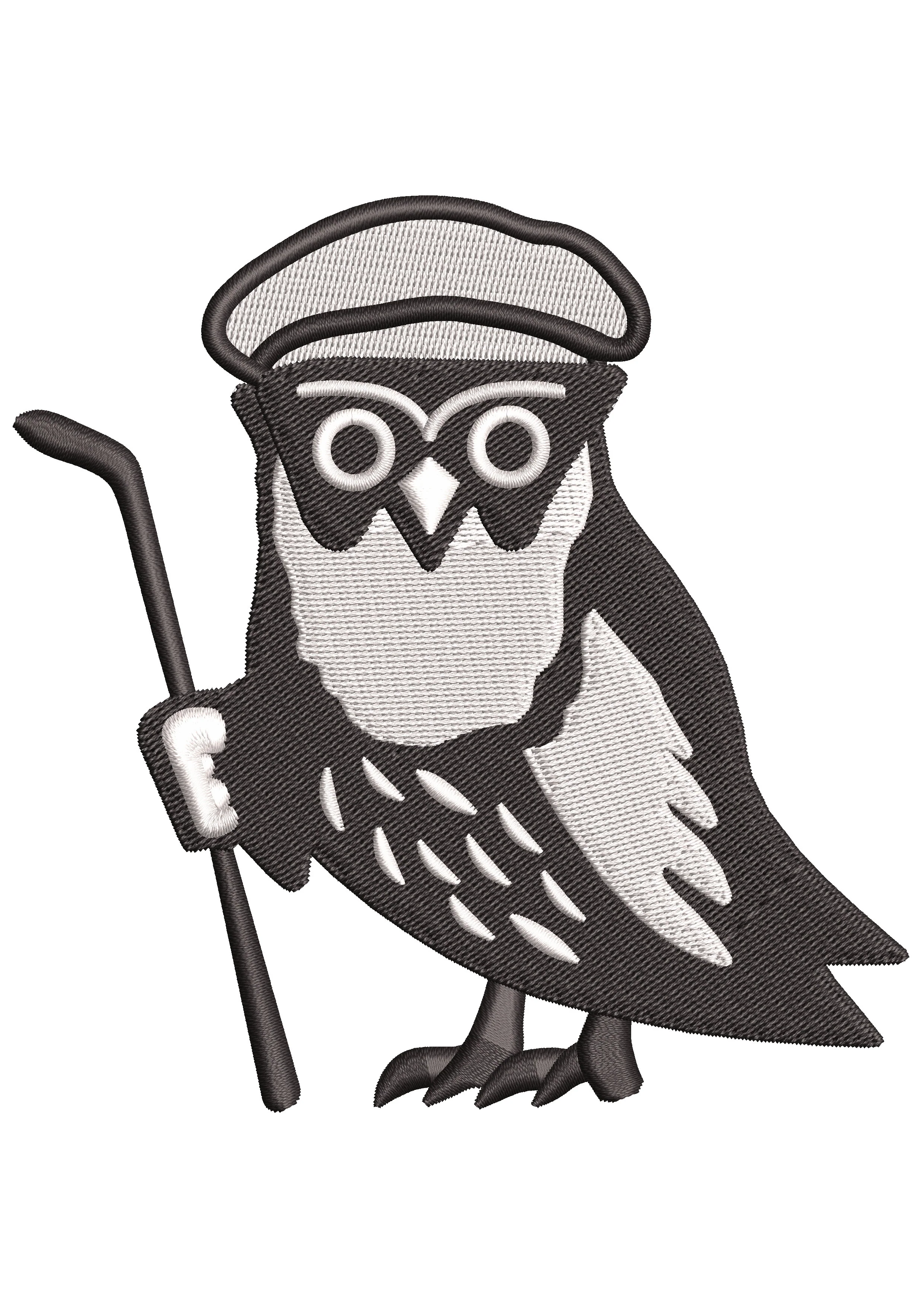 Old Owl Embroidery Design