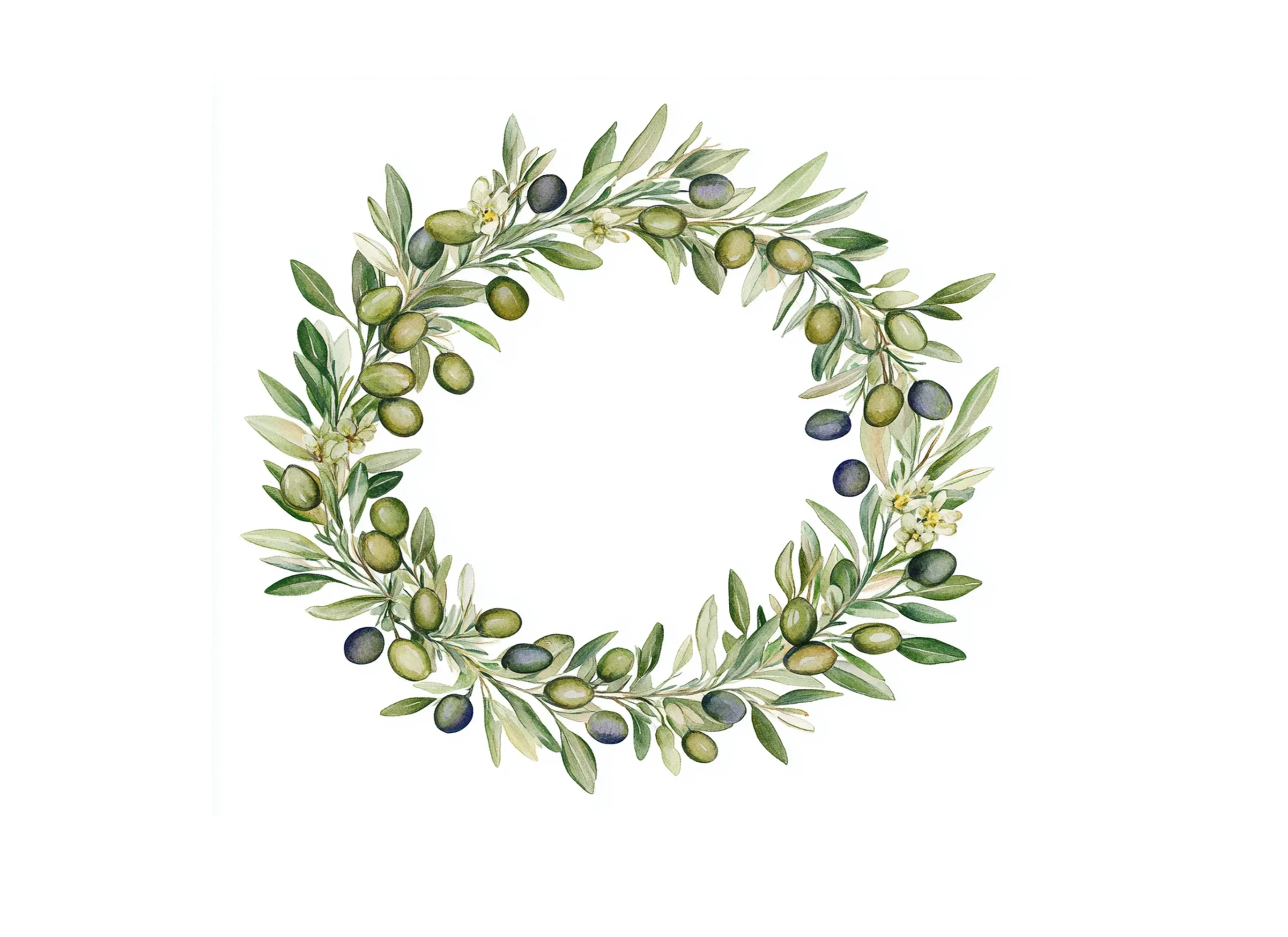 Olive Branch Wreath Clipart Bundle - Image 3