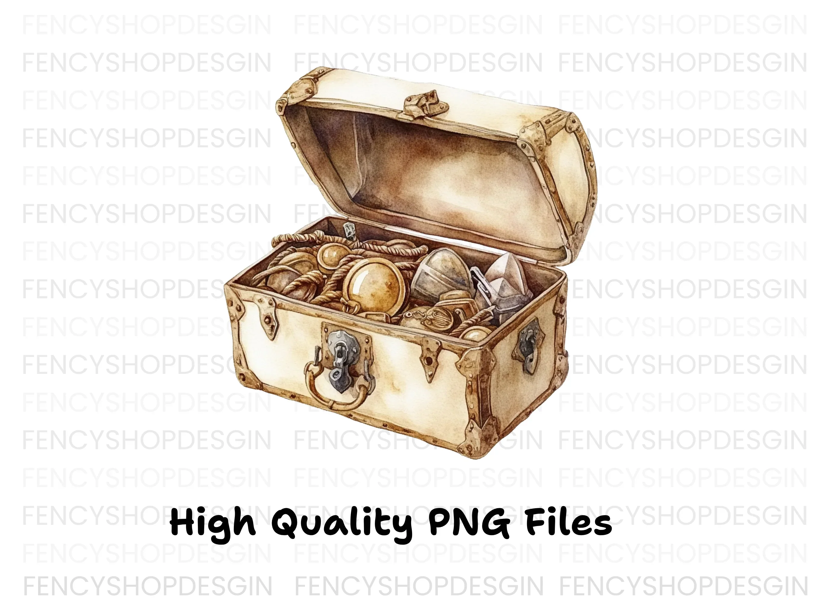 Open Treasure Chest Gold Clipart Bundle - Image 3