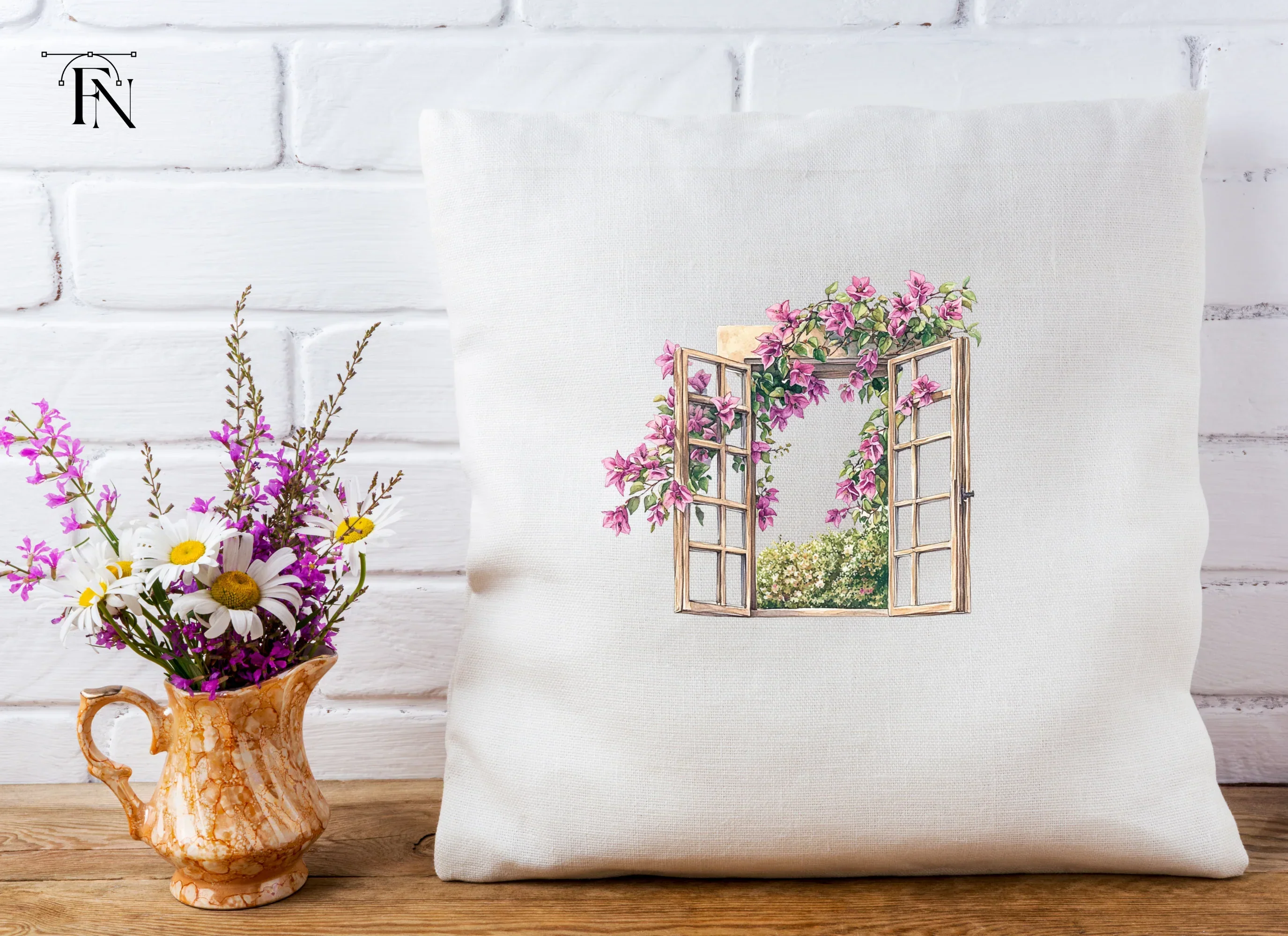 Open Window with Bougainvillea Clipart Bundle - Image 5