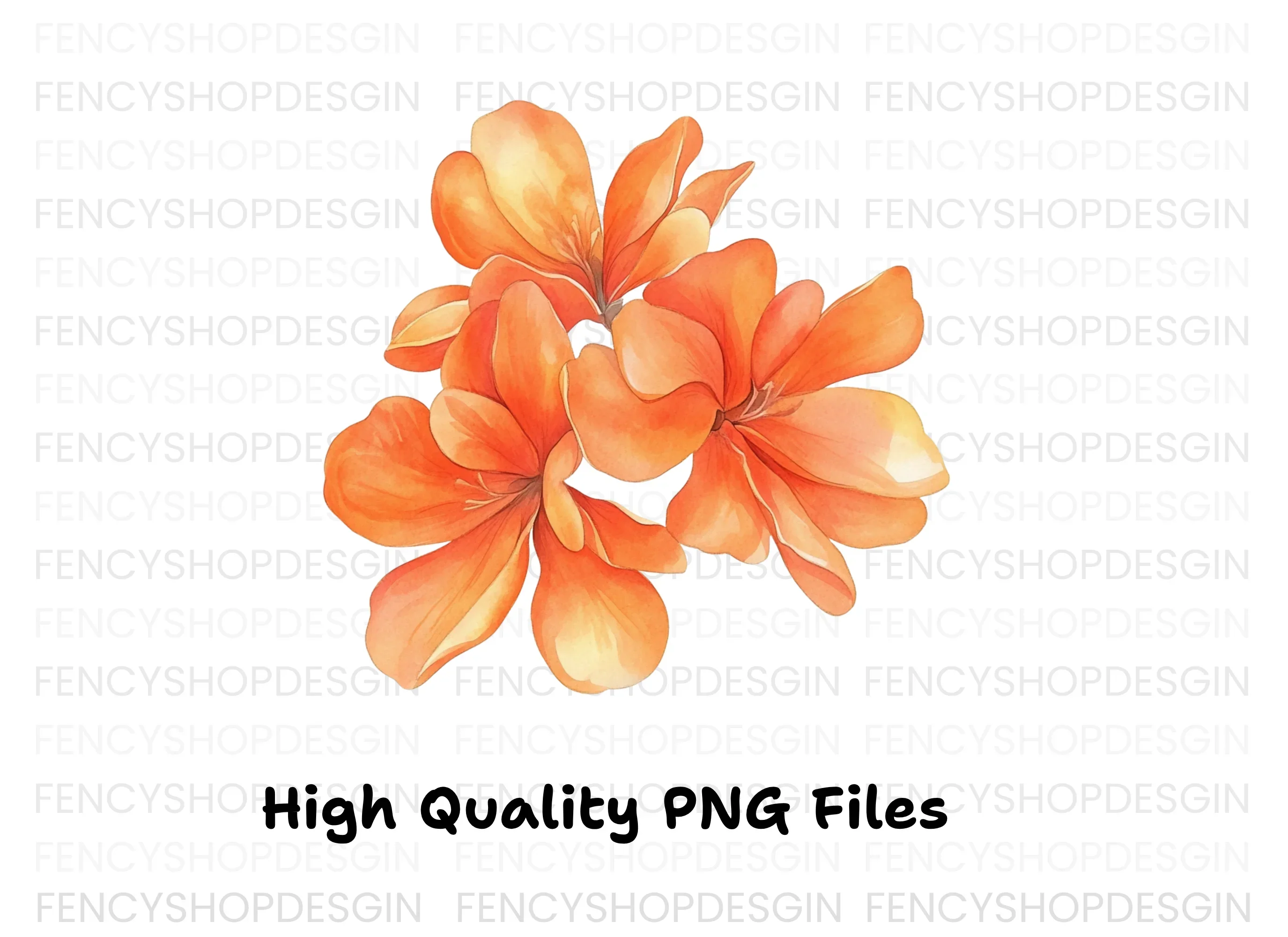 Orange Flower Clusters Clipart Bundle - Image 2