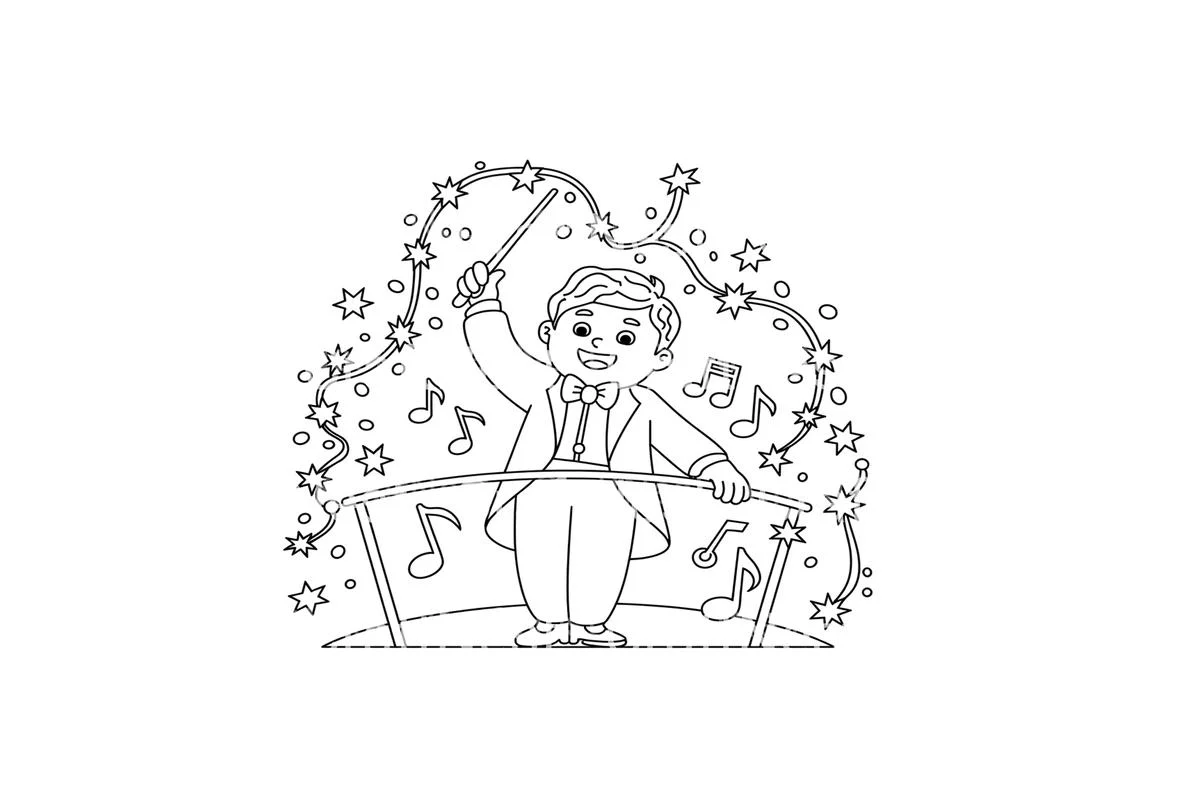 Orchestra Conductor Christmas Lights Coloring Books - Image 2