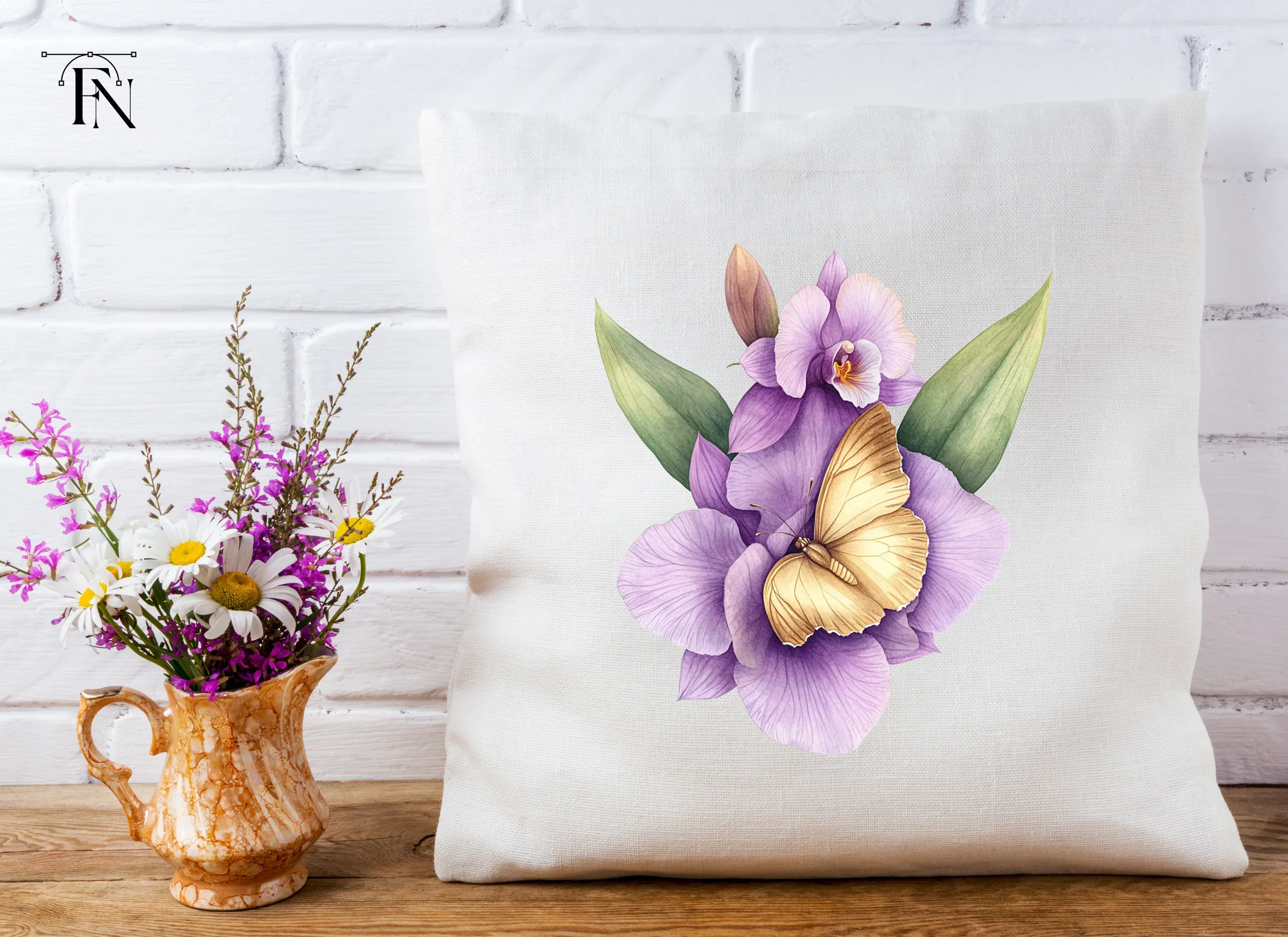 Orchid Butterfly Clipart Bundle - Image 3