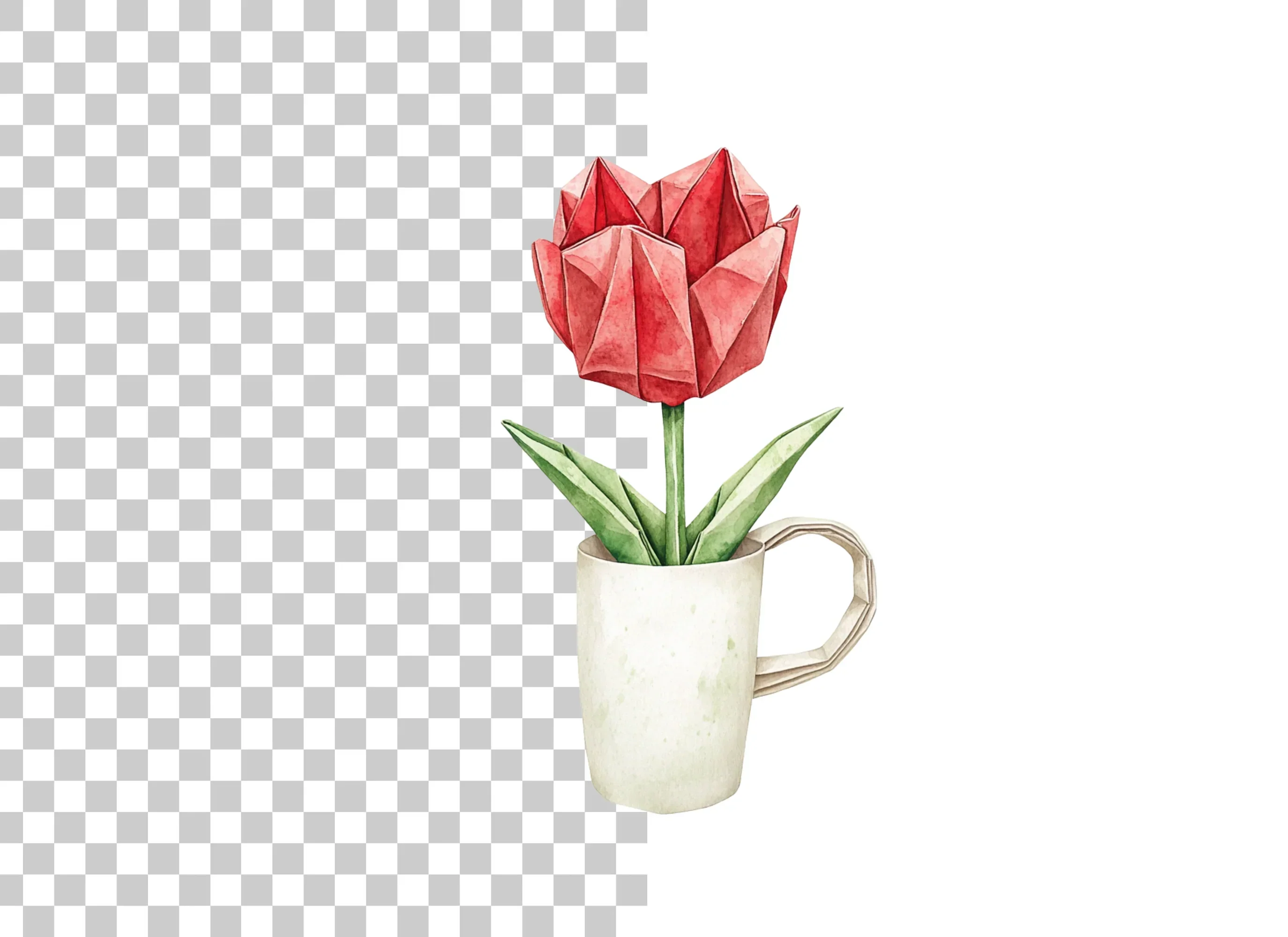 Origami Tulip Clipart Bundle - Image 2
