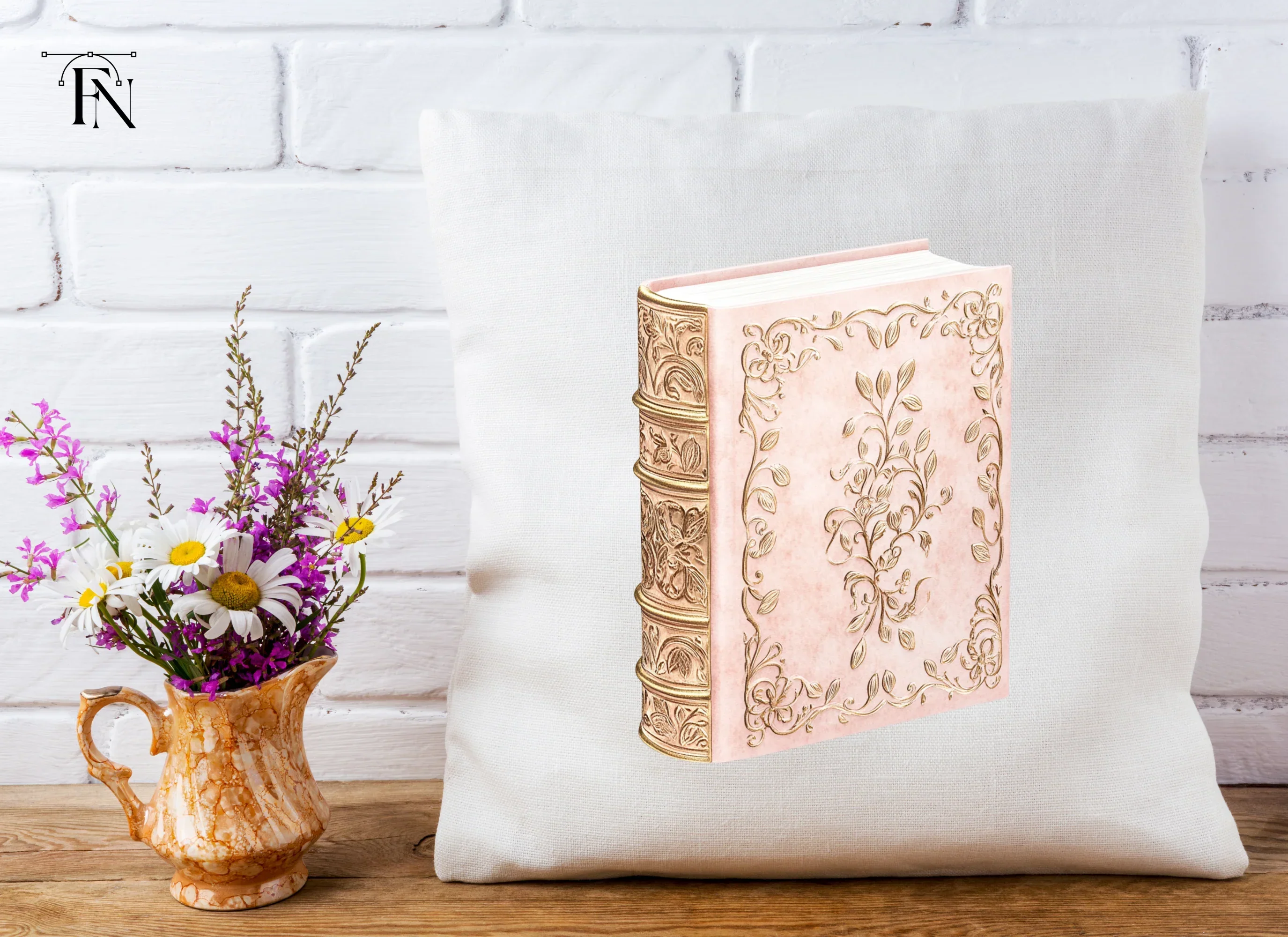 Ornate Pink and Gold Book Clipart Bundle - Image 4
