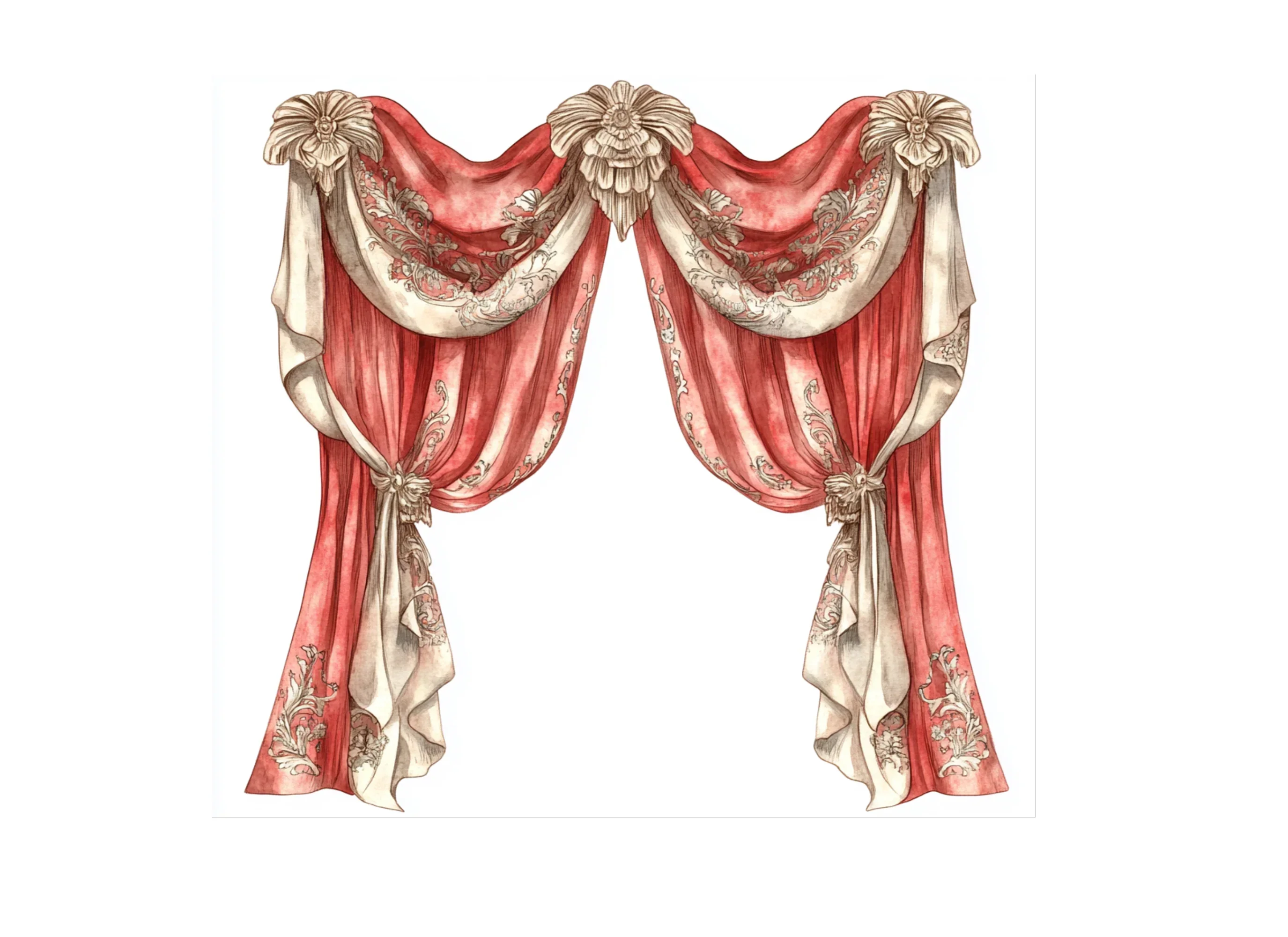 Ornate Victorian Drapes Clipart Bundle - Image 2