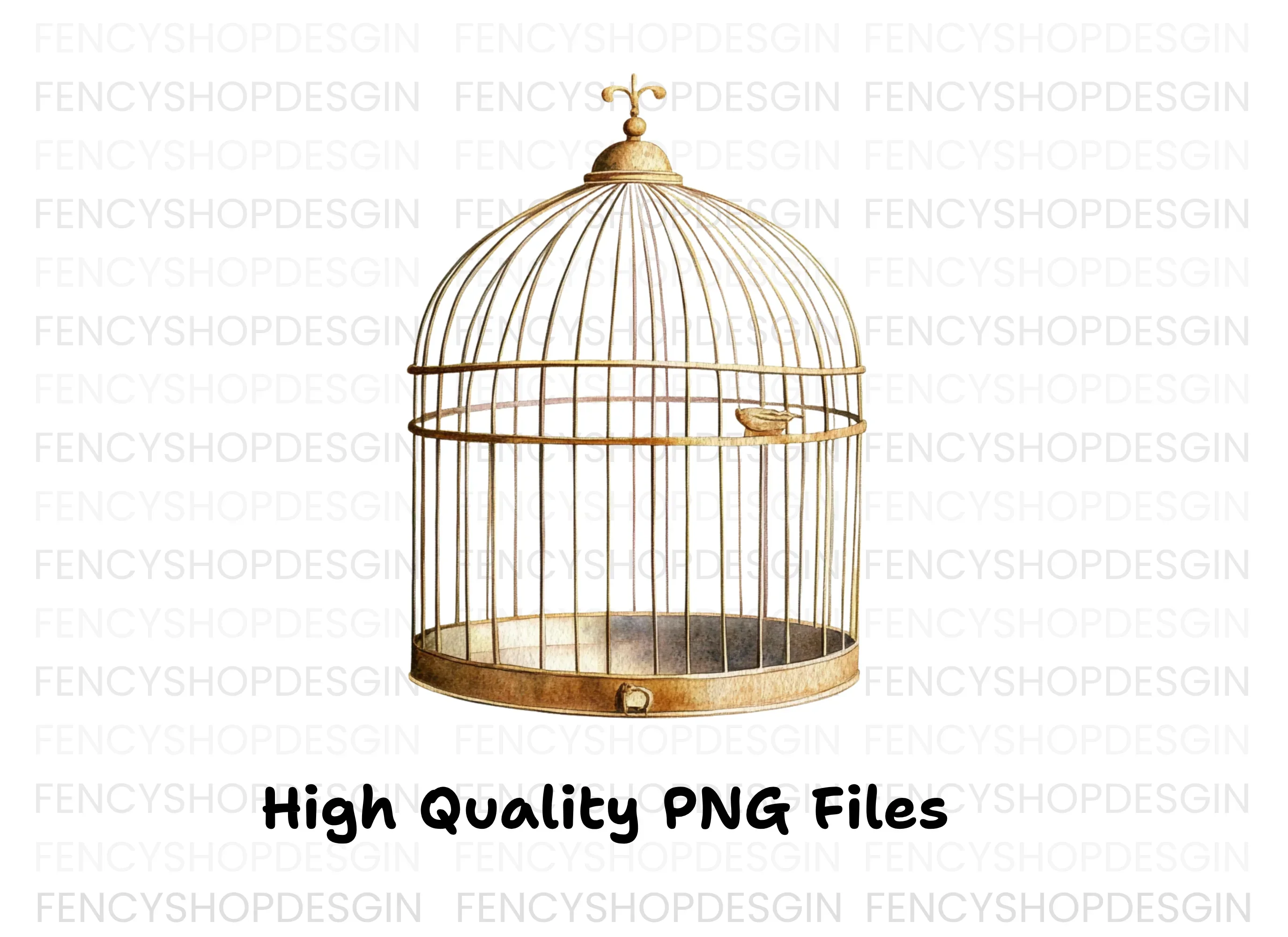 Ornate Vintage Birdcage Clipart Bundle - Image 3