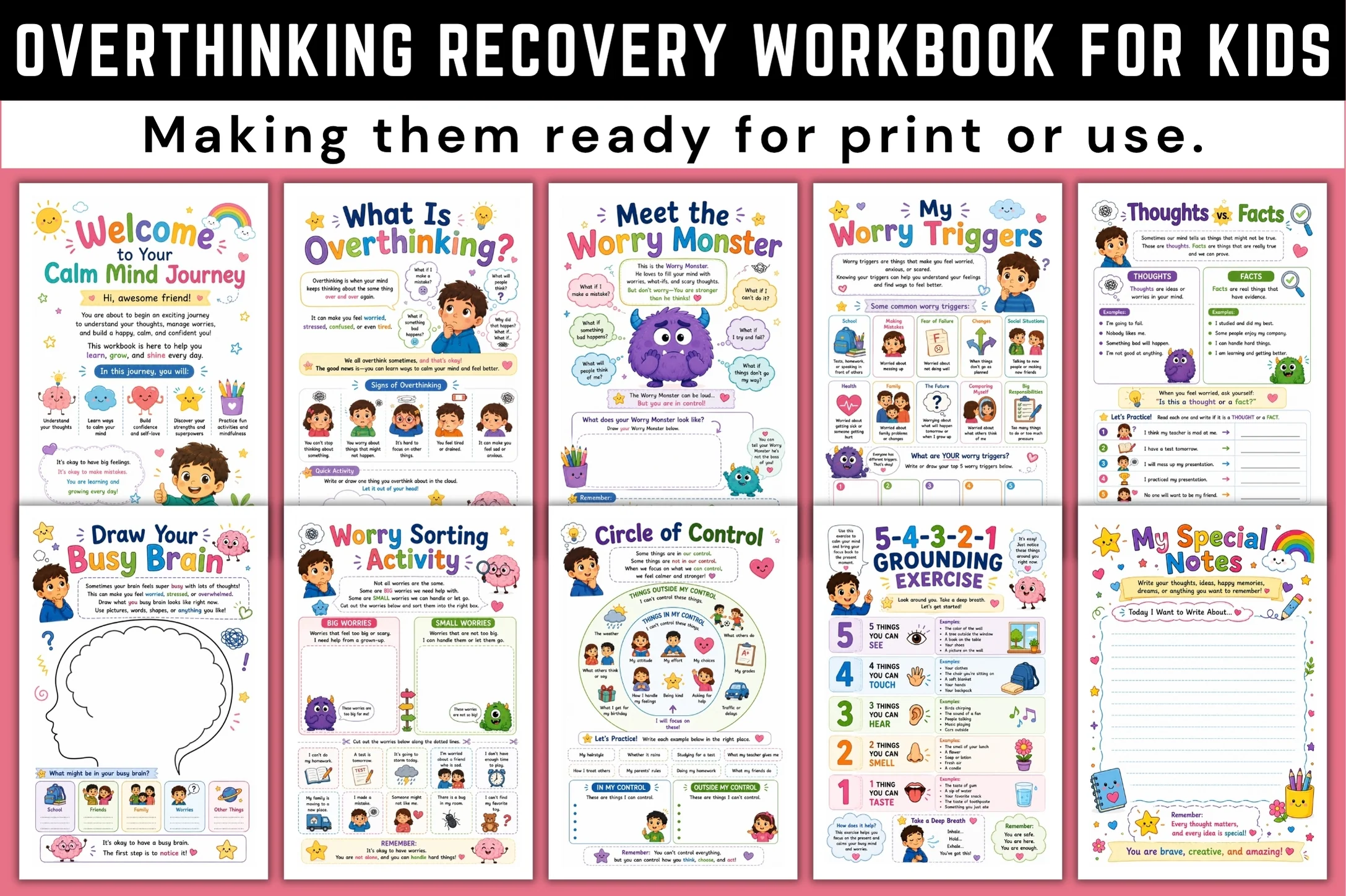 Overthinking Recovery For Kids Workbook - Image 2