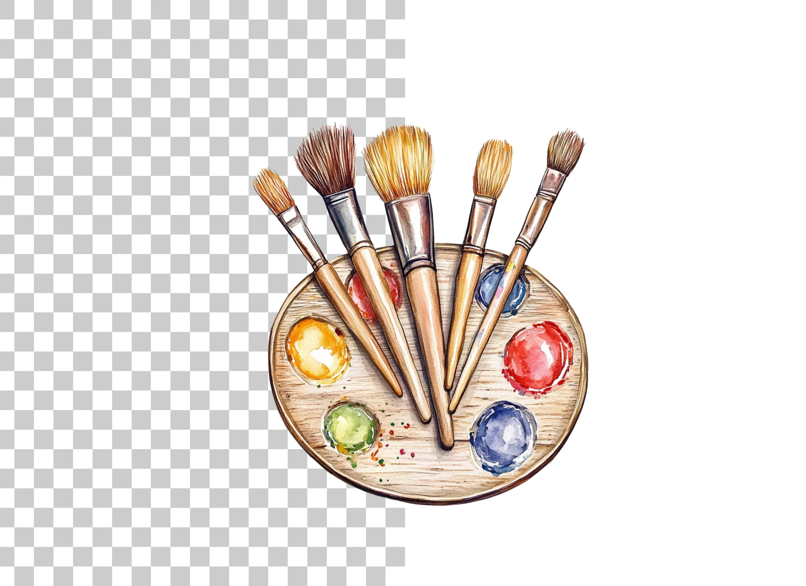 Paint Brushes and Palette Clipart Bundle - Image 2