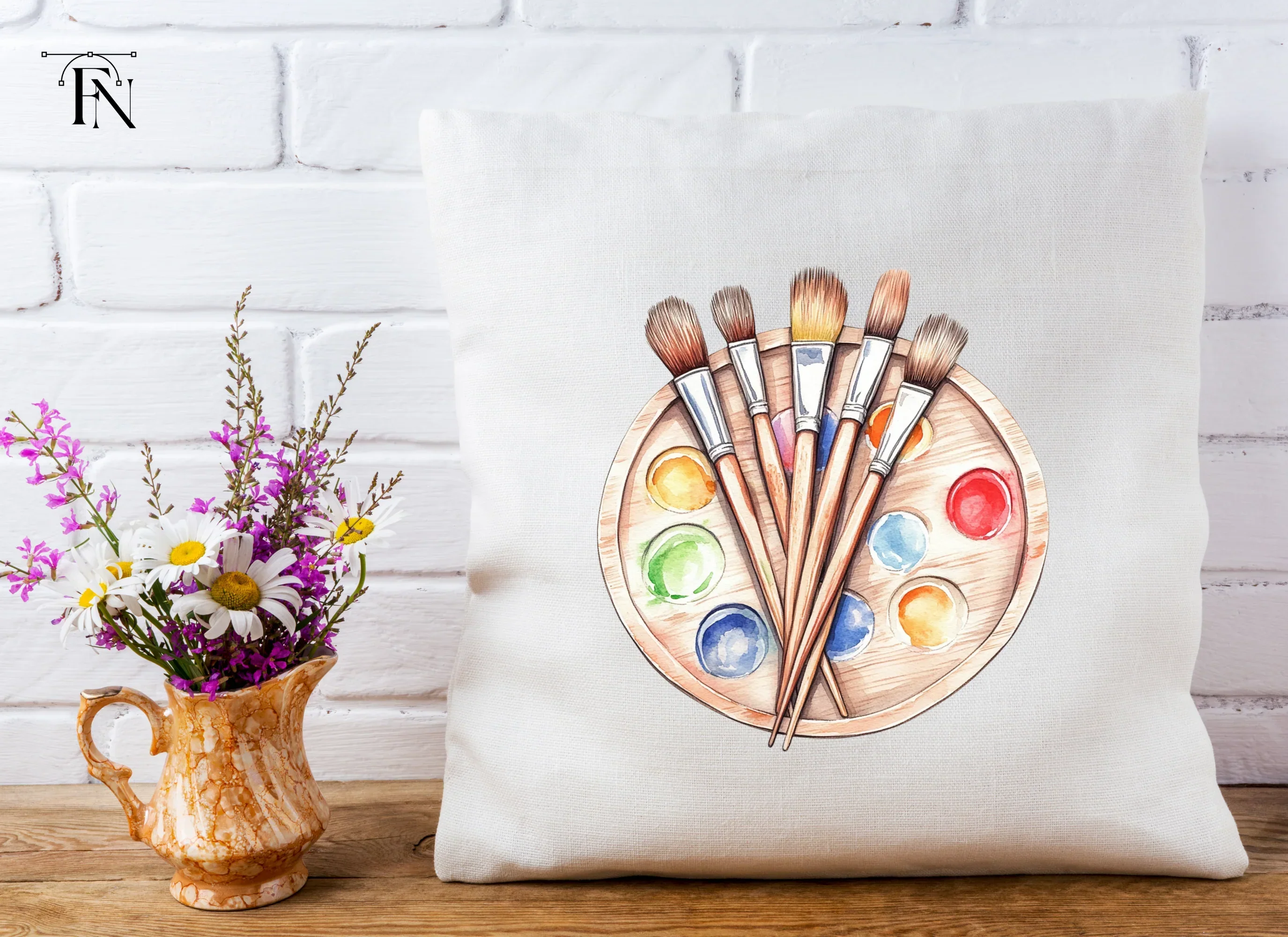 Paint Brushes and Palette Clipart Bundle - Image 5