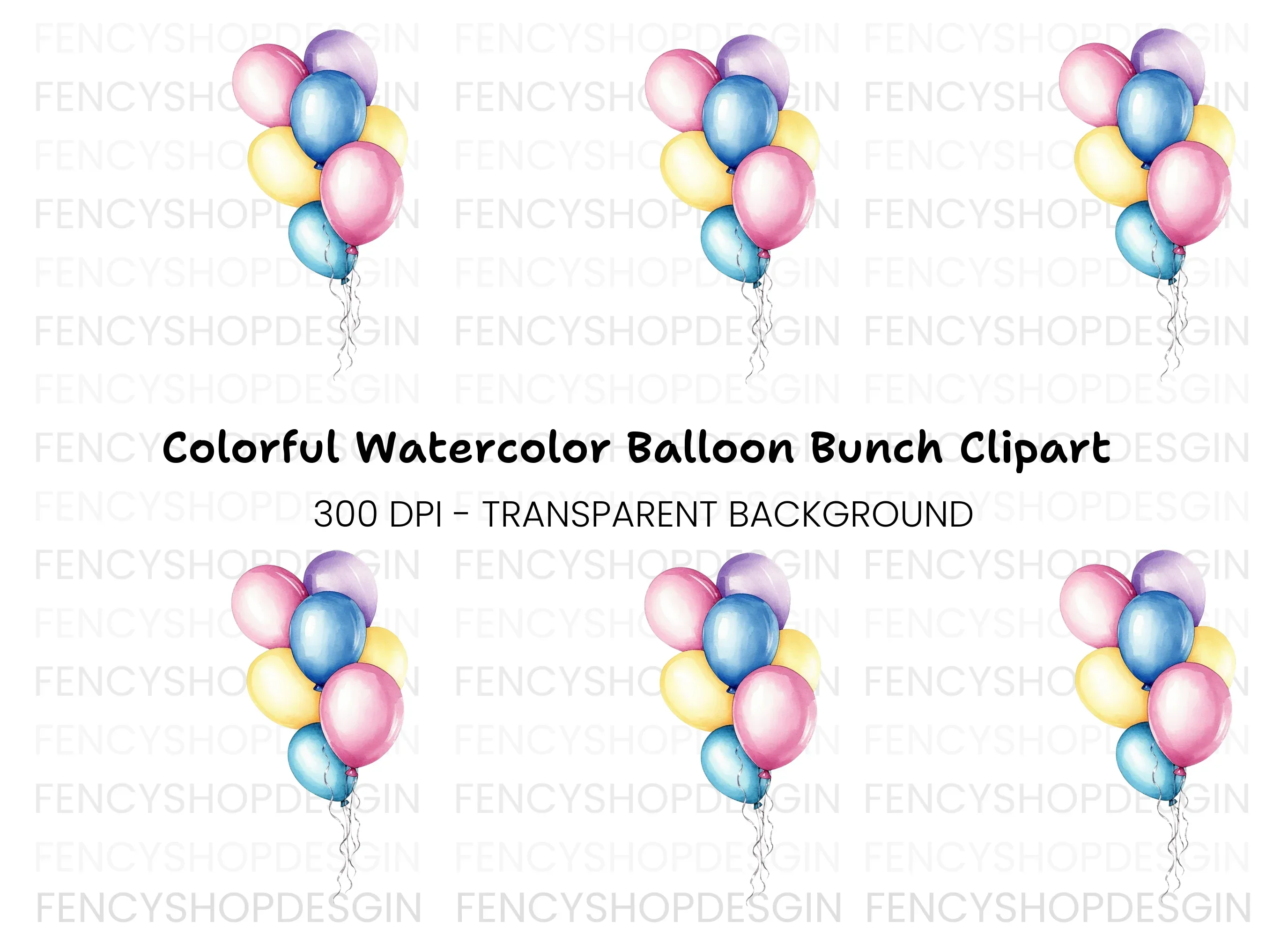 Party Balloons Clipart Bundle