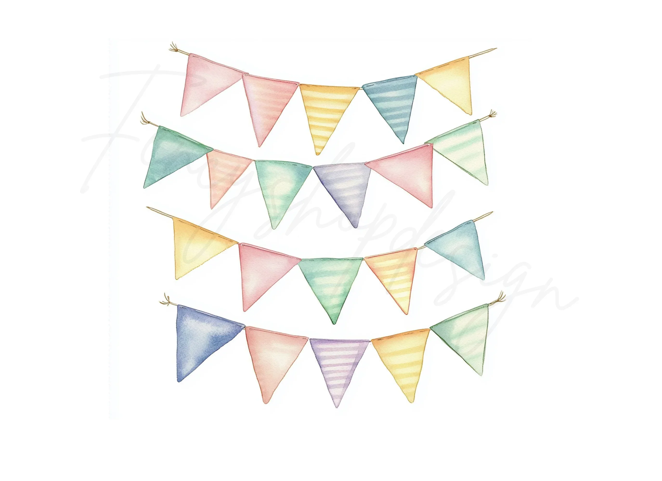 Pastel Bunting Clipart Bundle - Image 2