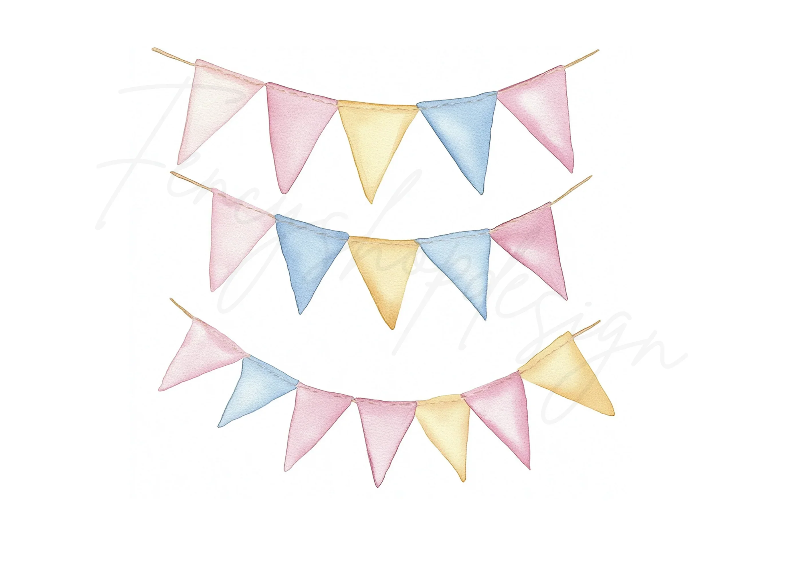 Pastel Bunting Clipart Bundle - Image 3
