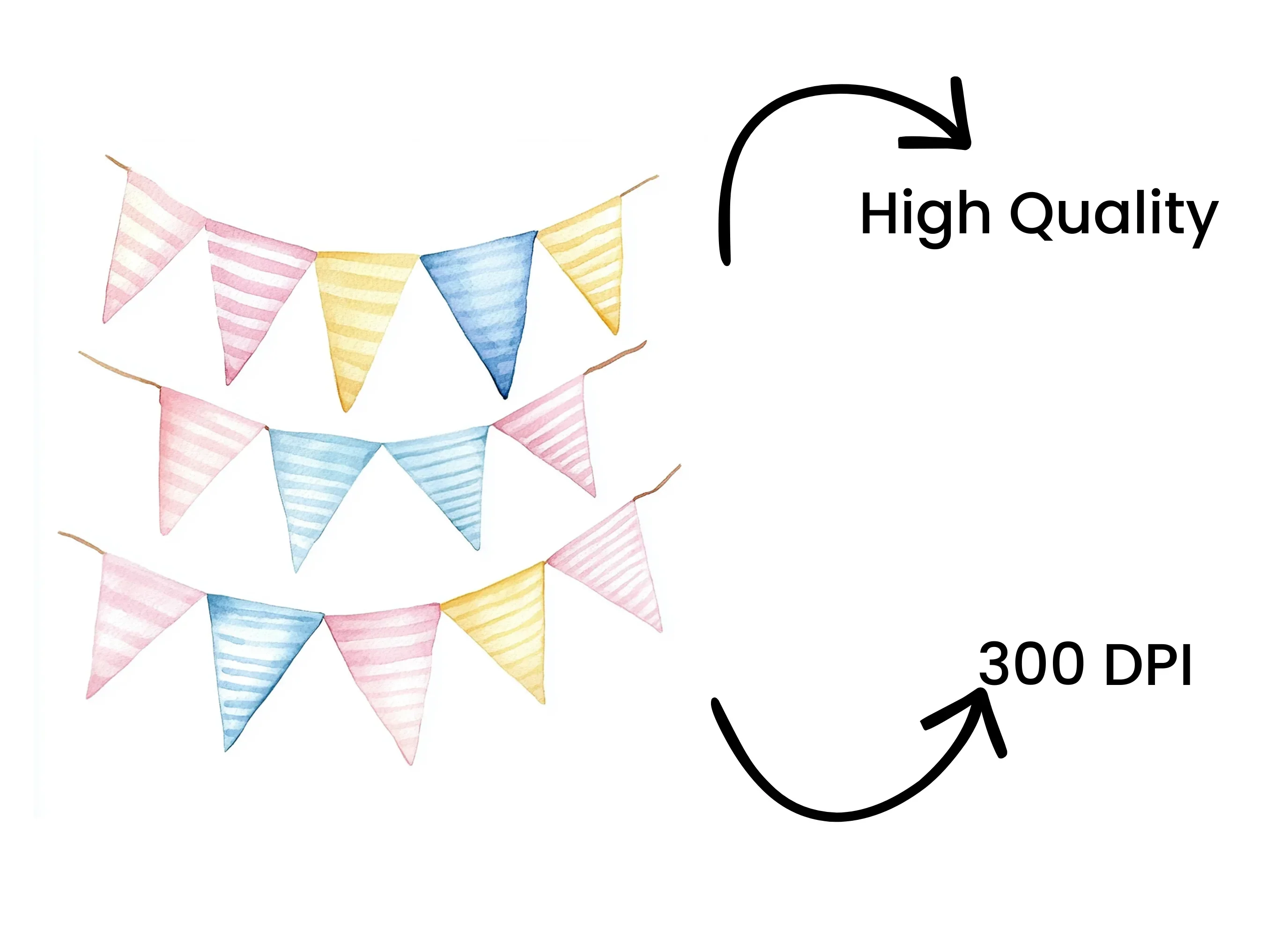 Pastel Bunting Clipart Bundle - Image 4
