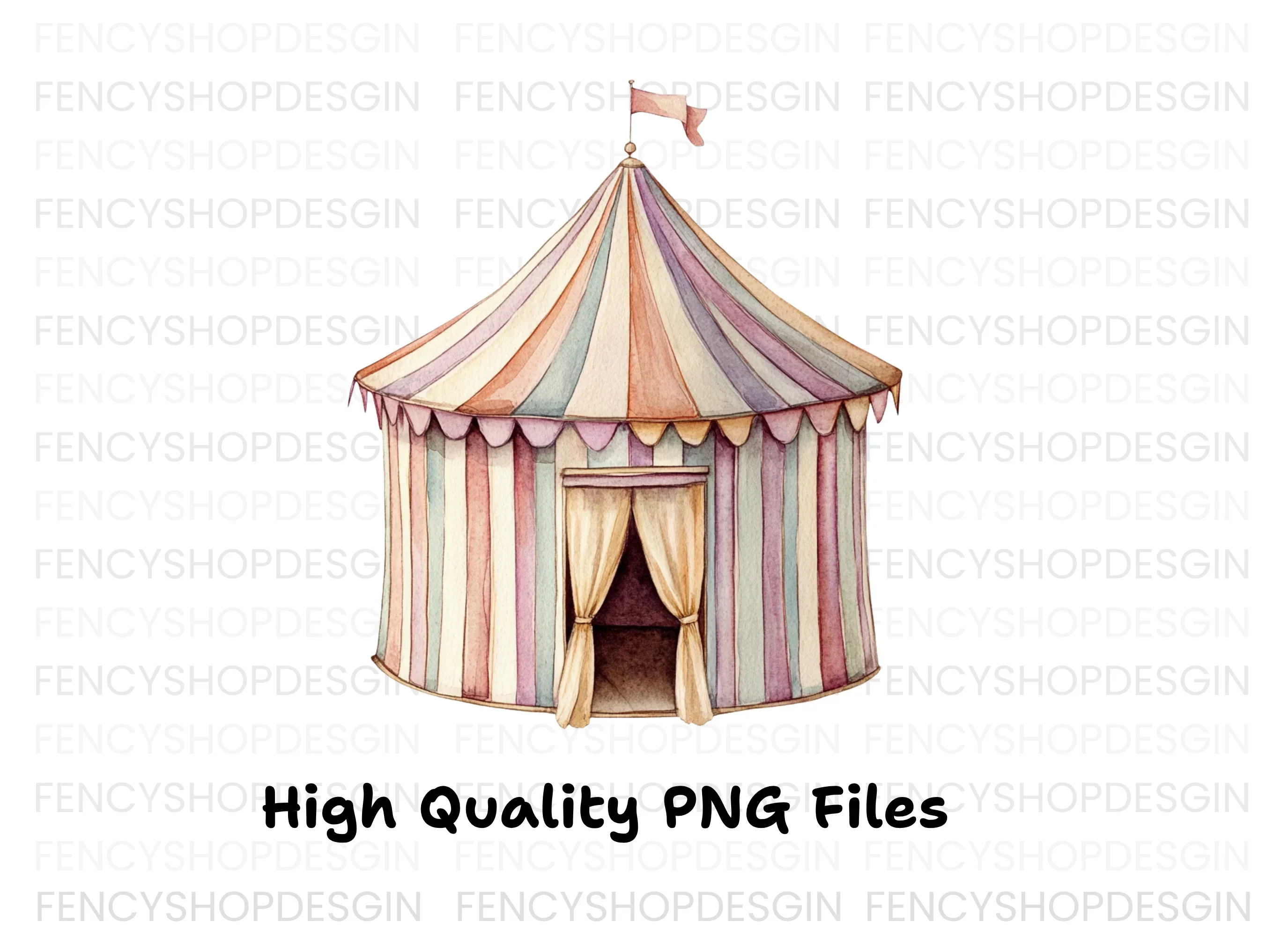 Pastel Circus Tent Clipart Bundle - Image 3