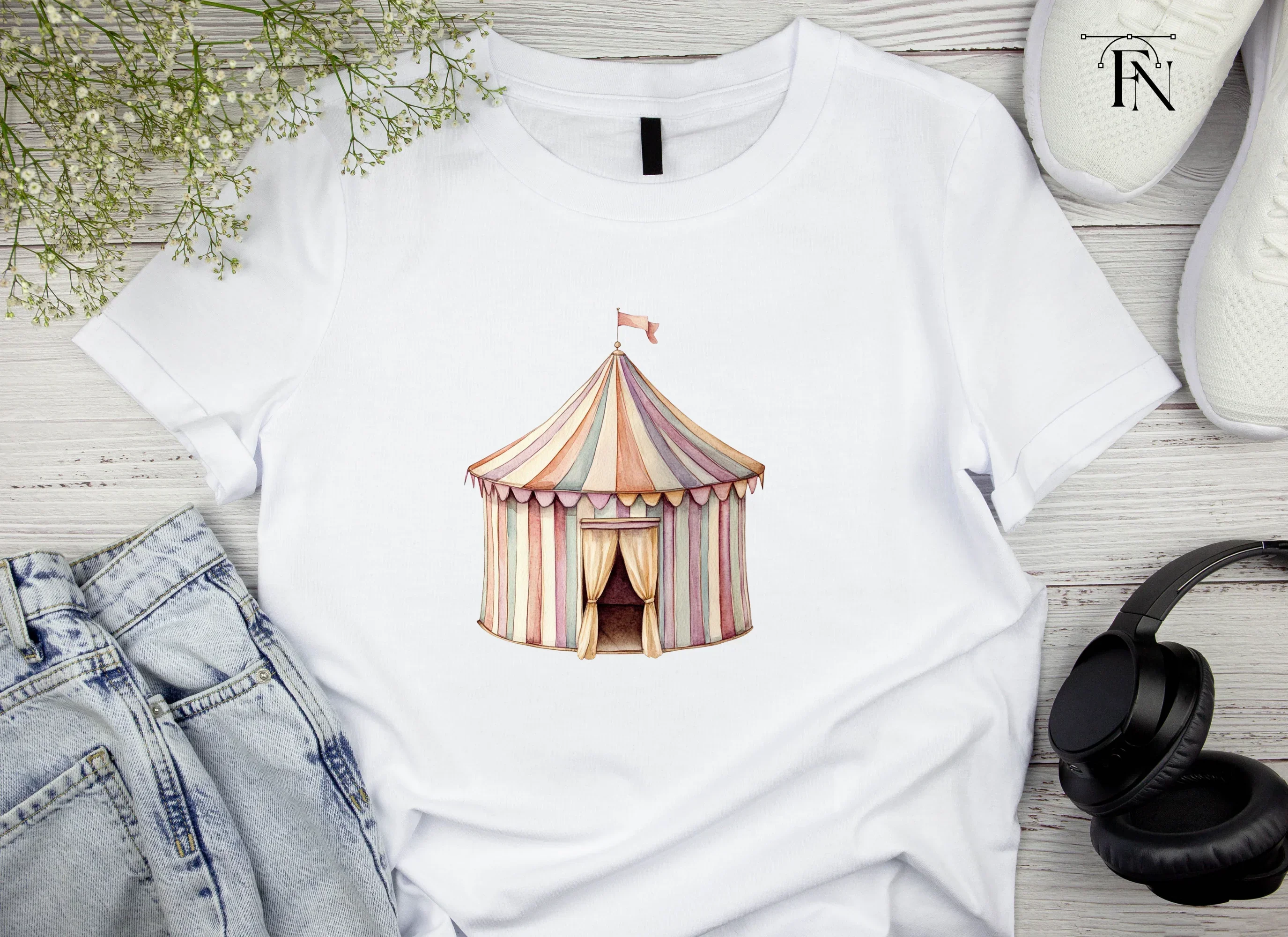 Pastel Circus Tent Clipart Bundle - Image 4