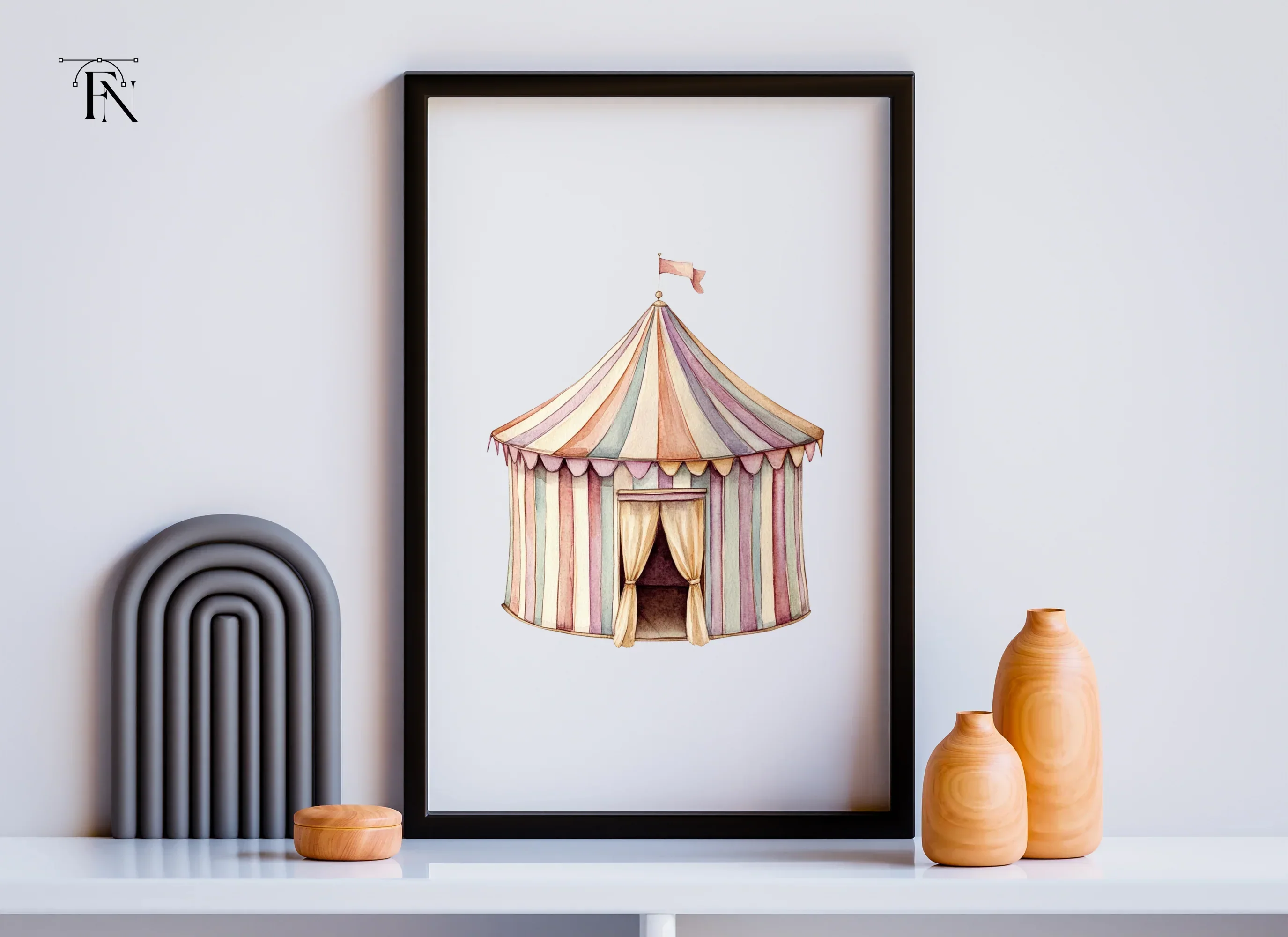 Pastel Circus Tent Clipart Bundle - Image 6
