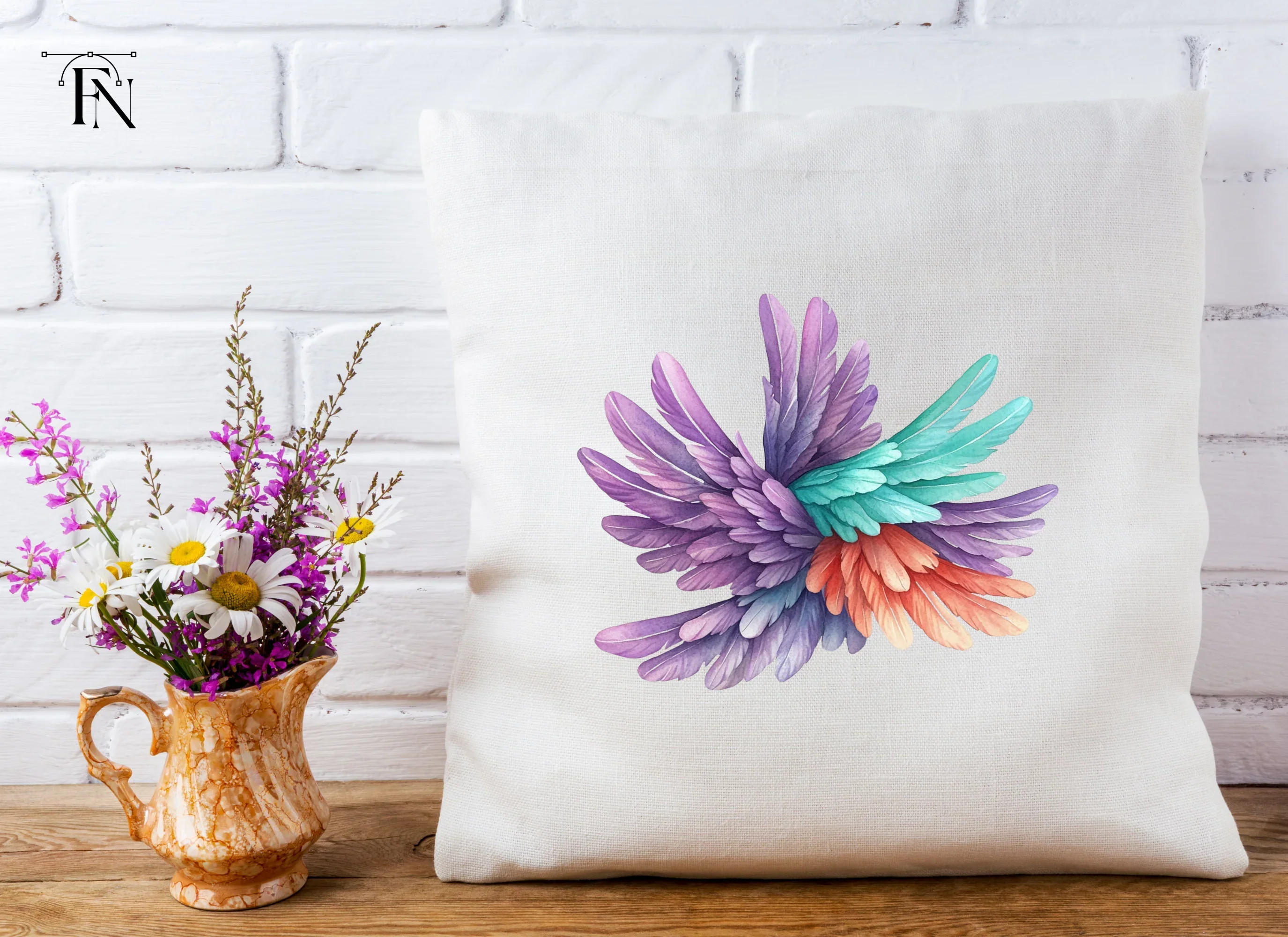 Pastel Feather Burst Clipart Bundle - Image 2
