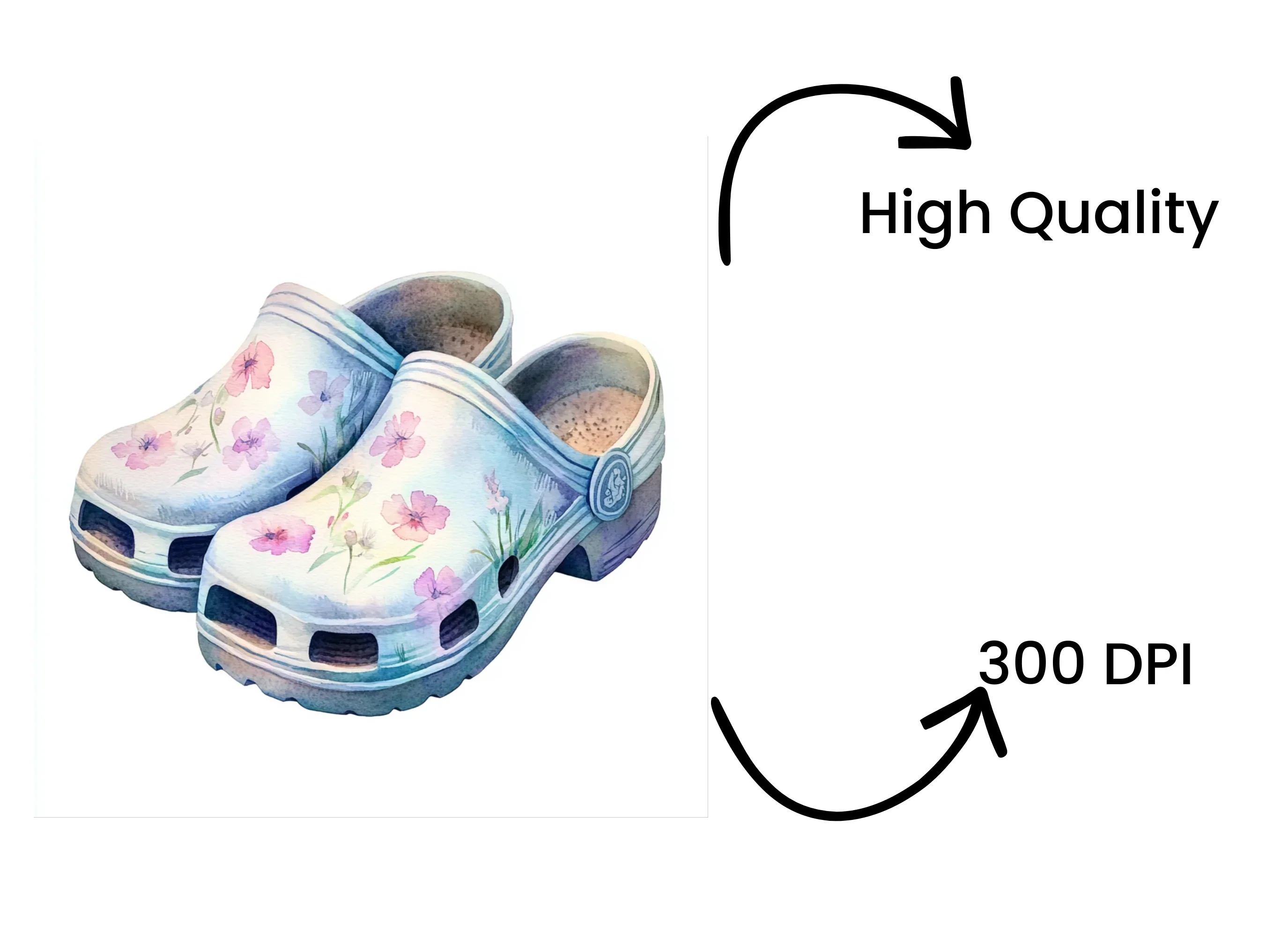 Pastel Floral Clogs Clipart Bundle - Image 4
