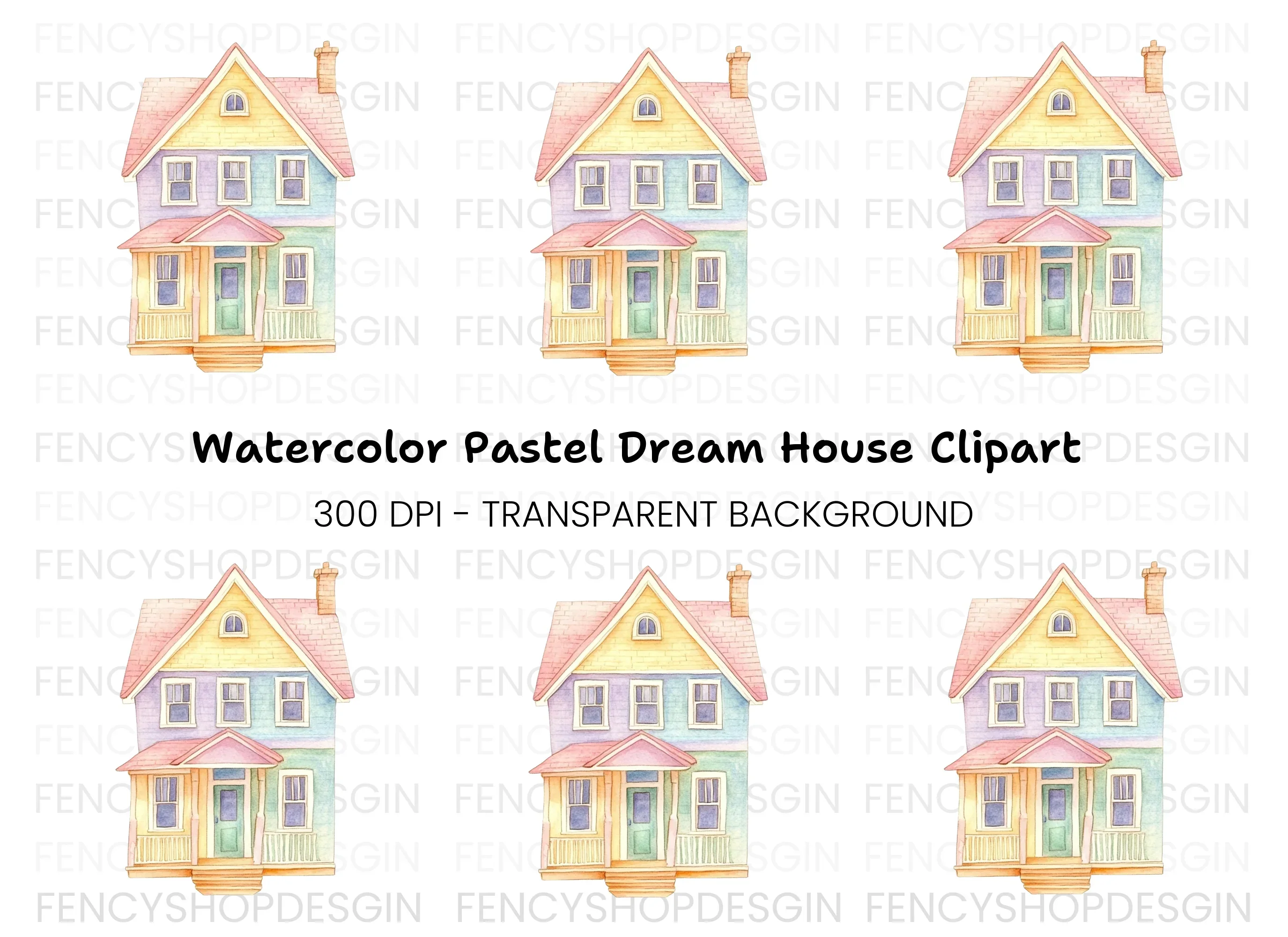 Pastel House Clipart Bundle