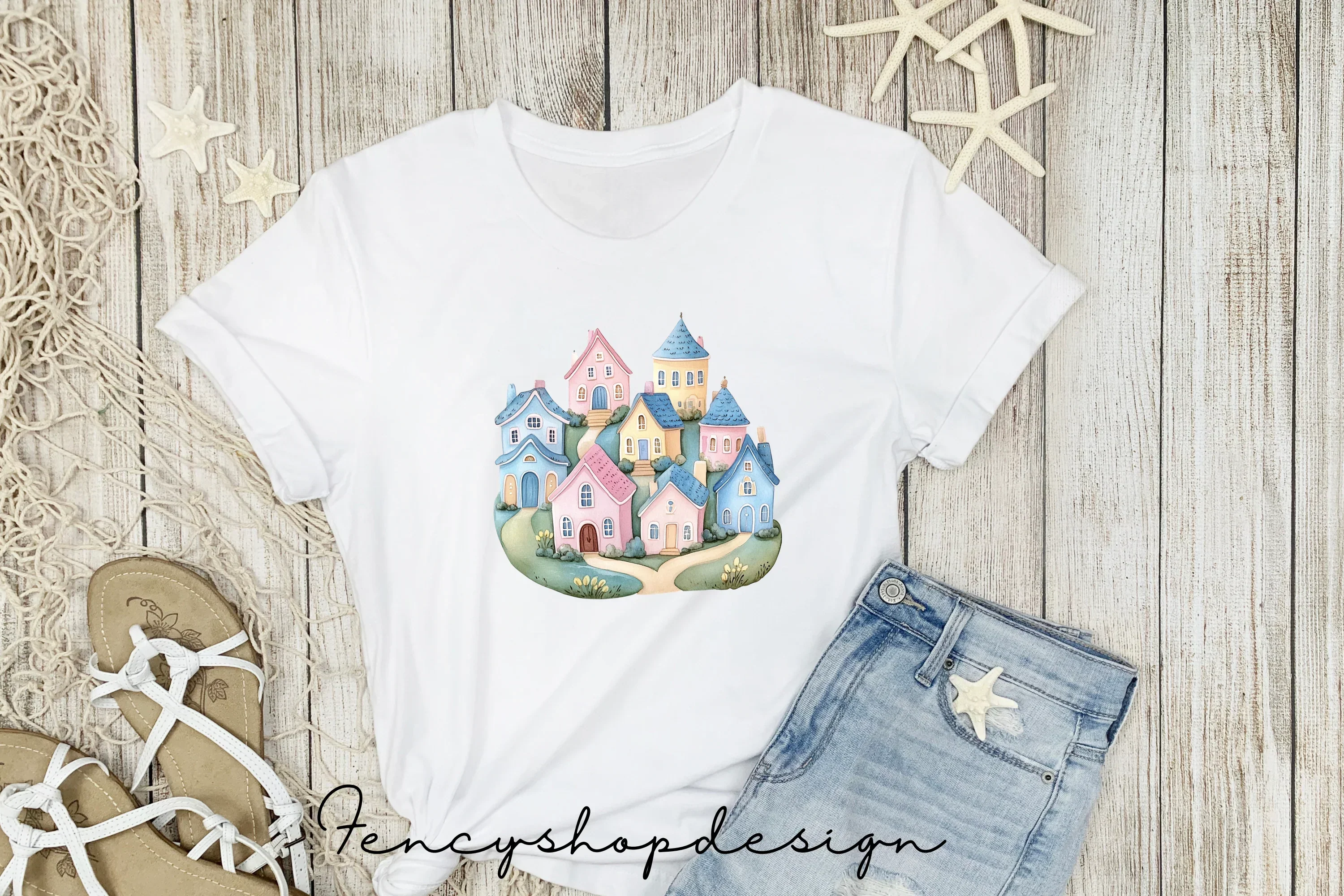 Pastel Houses Village Clipart Bundle - Image 5