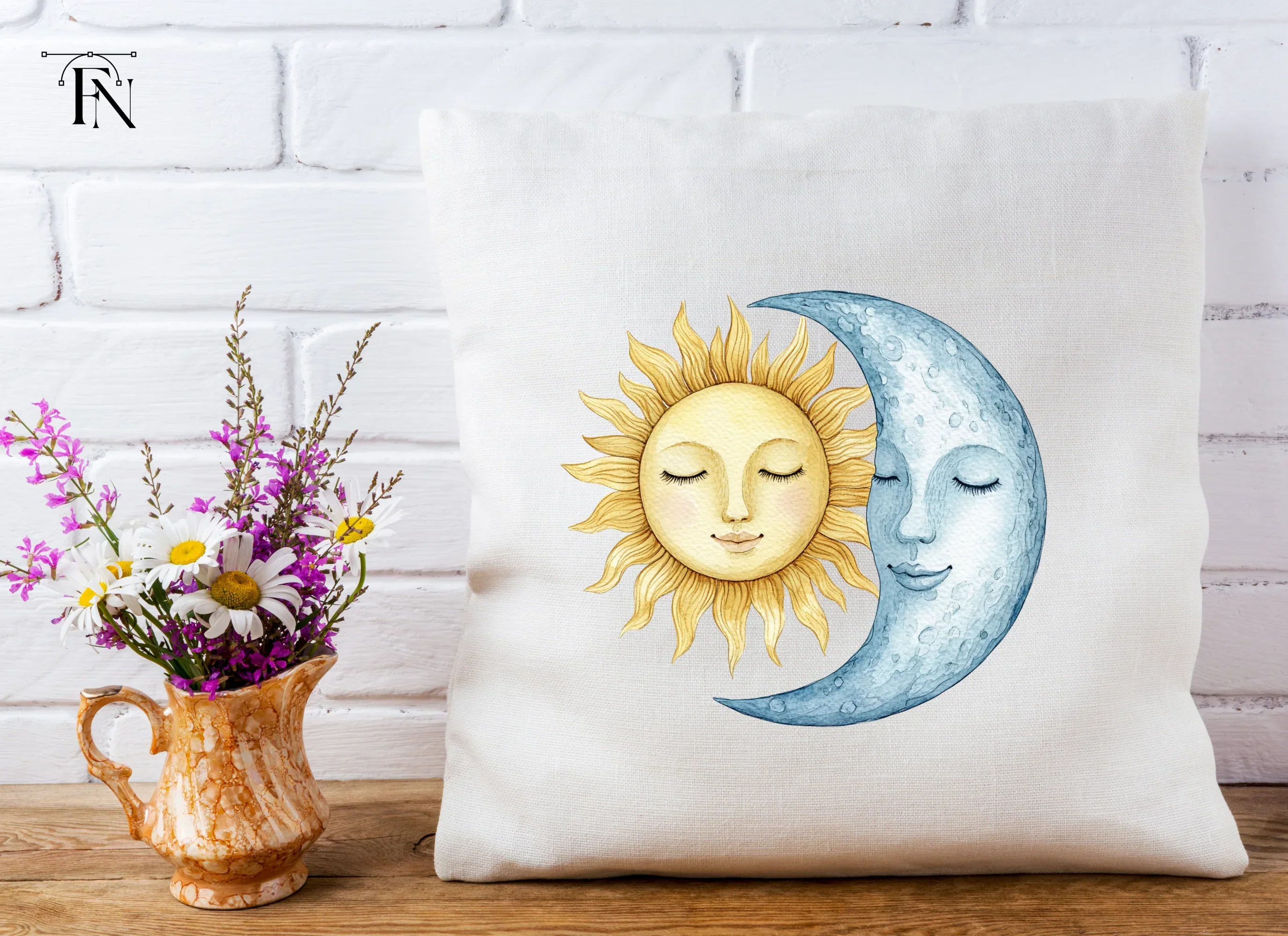 Pastel Sun and Moon Clipart Bundle - Image 3