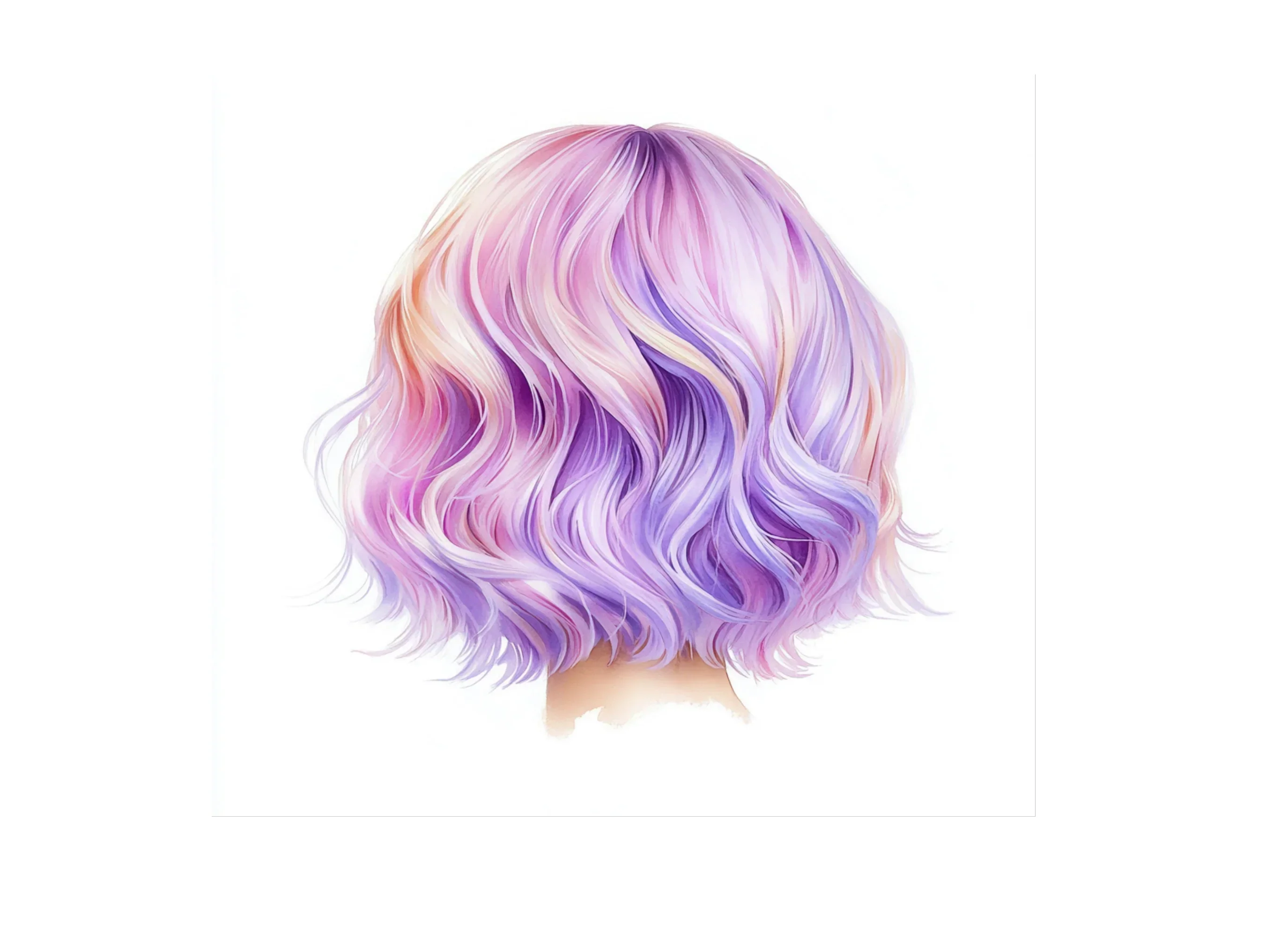 Pastel Wavy Bob Hair Clipart Bundle - Image 2
