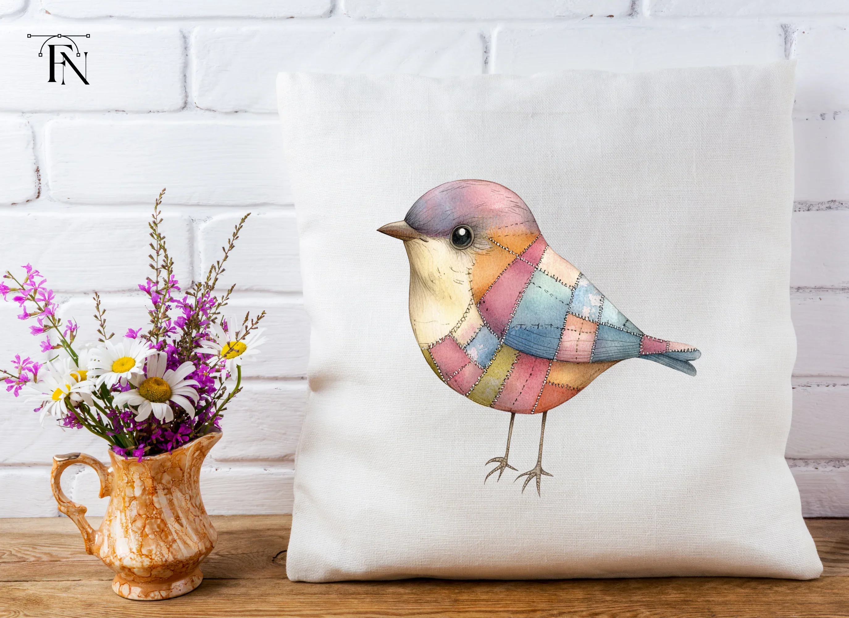 Patchwork Bird Illustrations Clipart Bundle - Image 4
