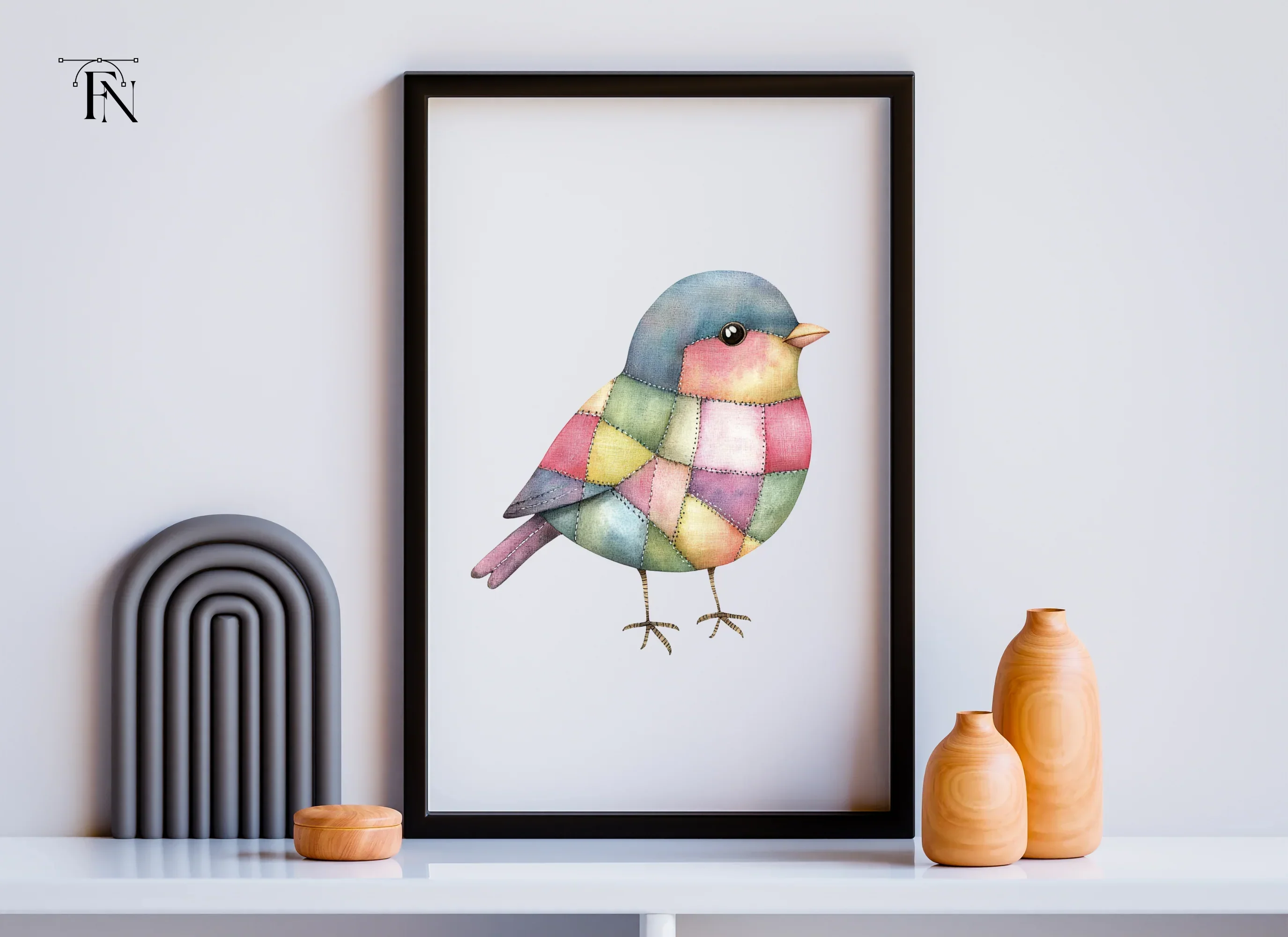 Patchwork Bird Illustrations Clipart Bundle - Image 5