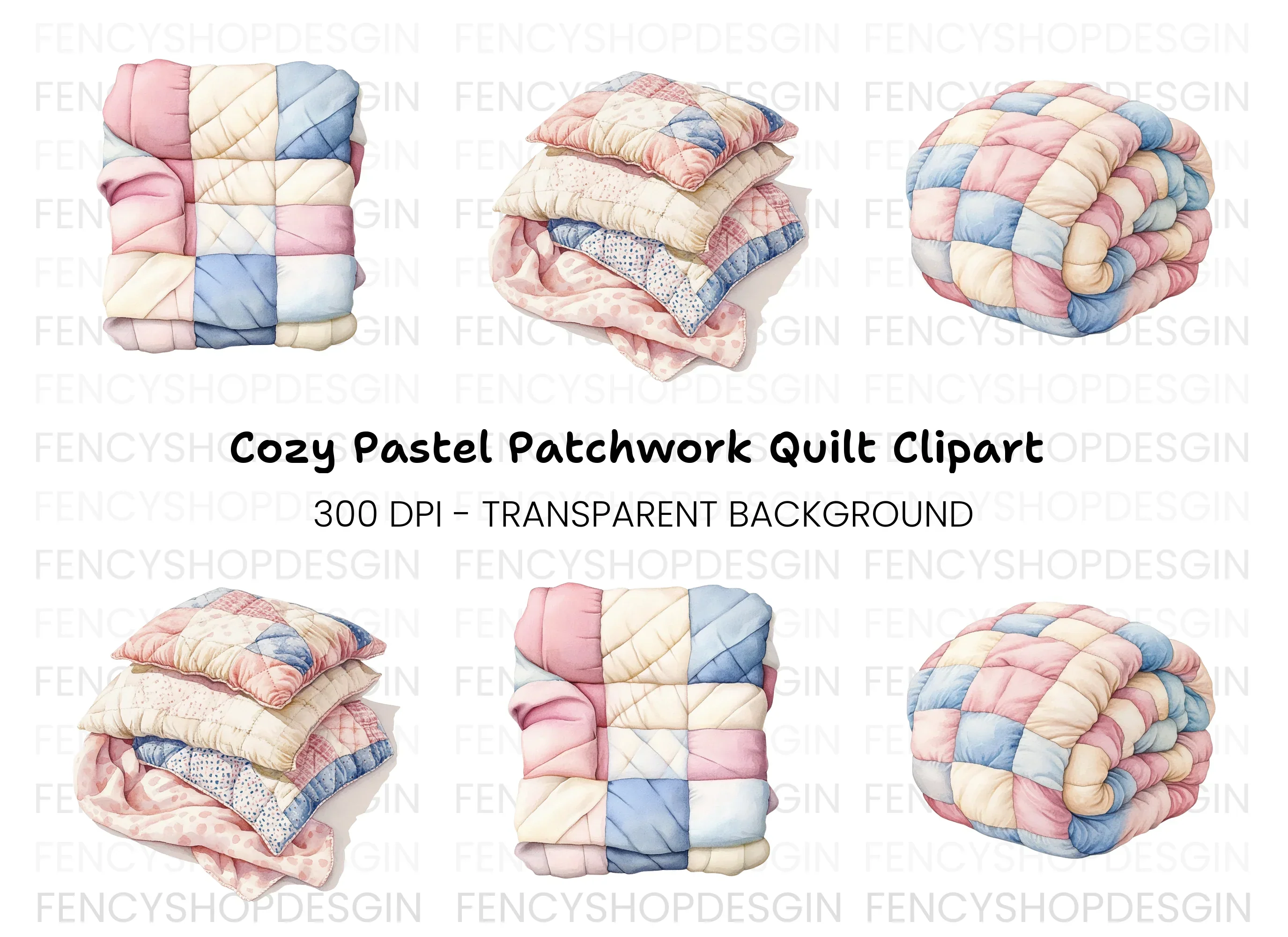 Patchwork Quilt Clipart Bundle