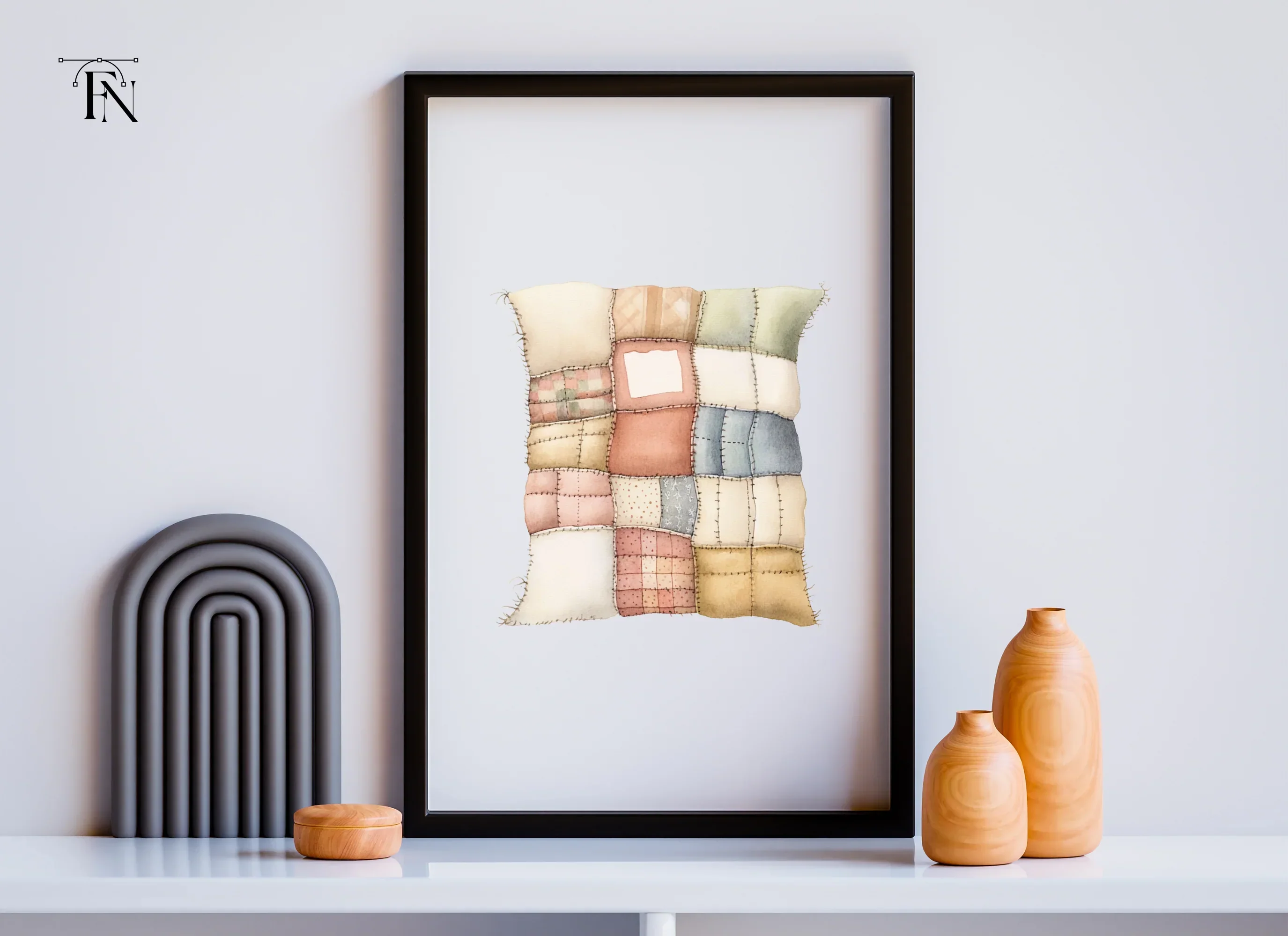 Patchwork Quilt Pillow Clipart Bundle - Image 3